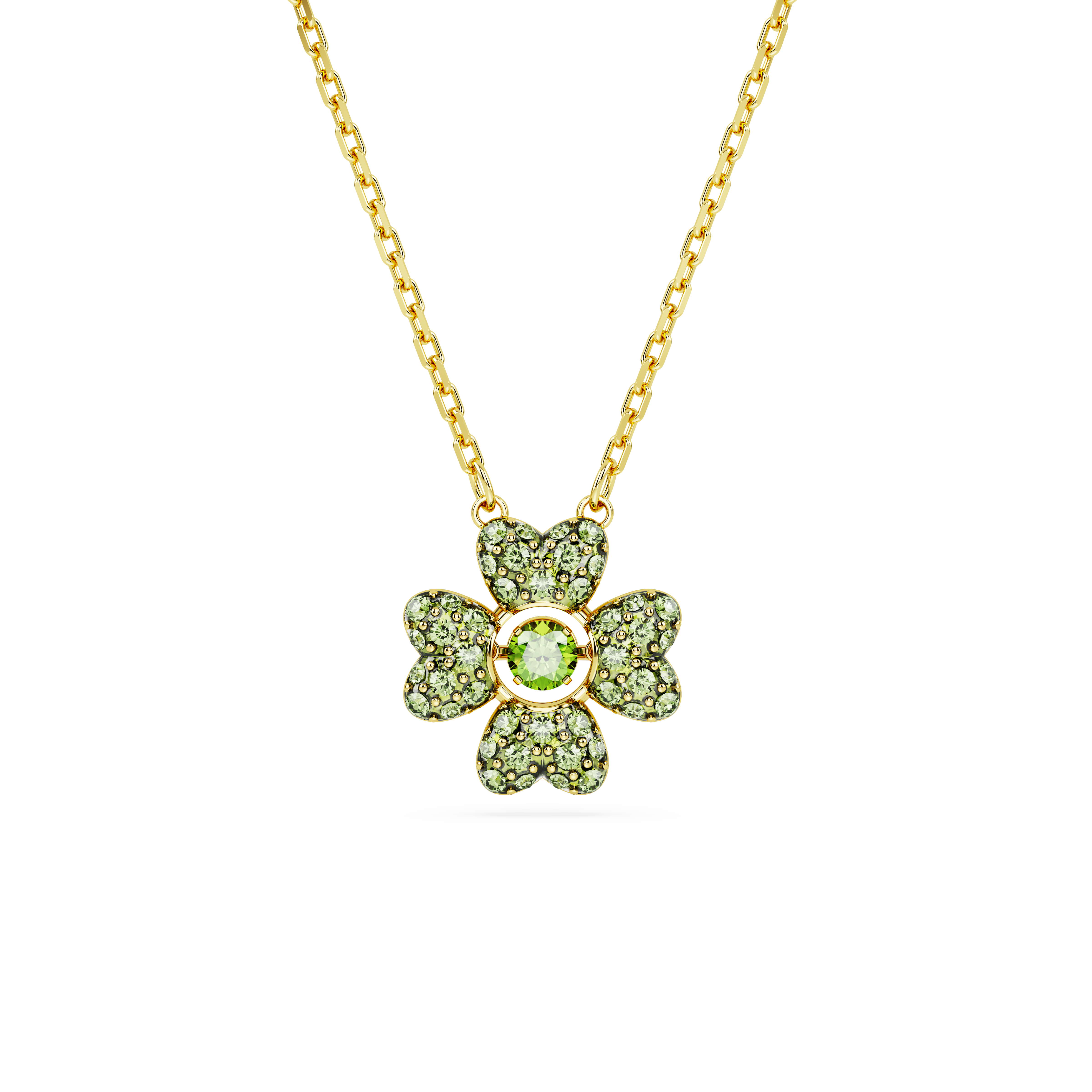 SWAROVSKI IDYLLIA PENDANT, CLOVER, GREEN, GOLD-TONE PLATED 5671144