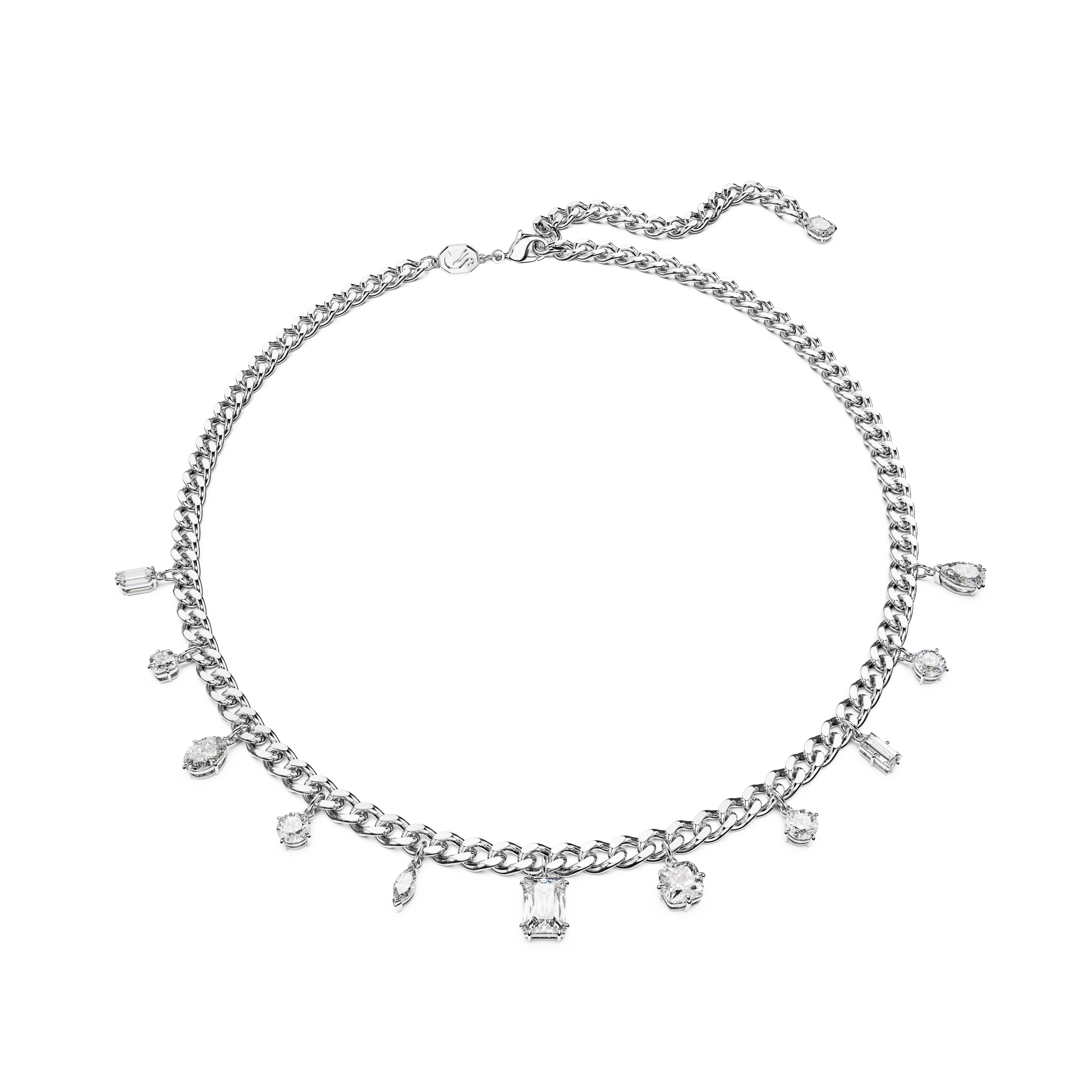 SWAROVSKI DEXTERA NECKLACE, MIXED CUTS, WHITE, RHODIUM PLATED 5671183