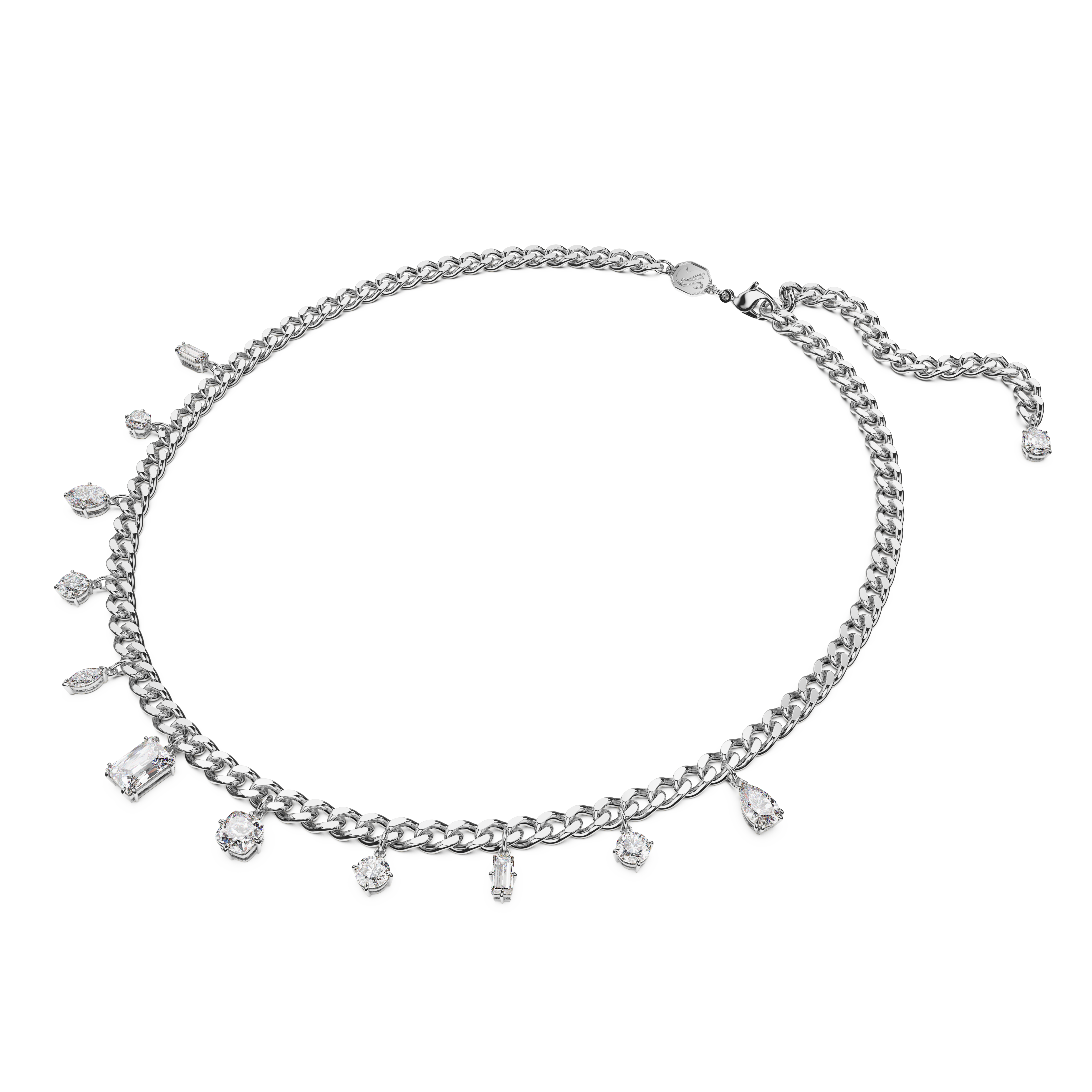 SWAROVSKI DEXTERA NECKLACE, MIXED CUTS, WHITE, RHODIUM PLATED 5671183