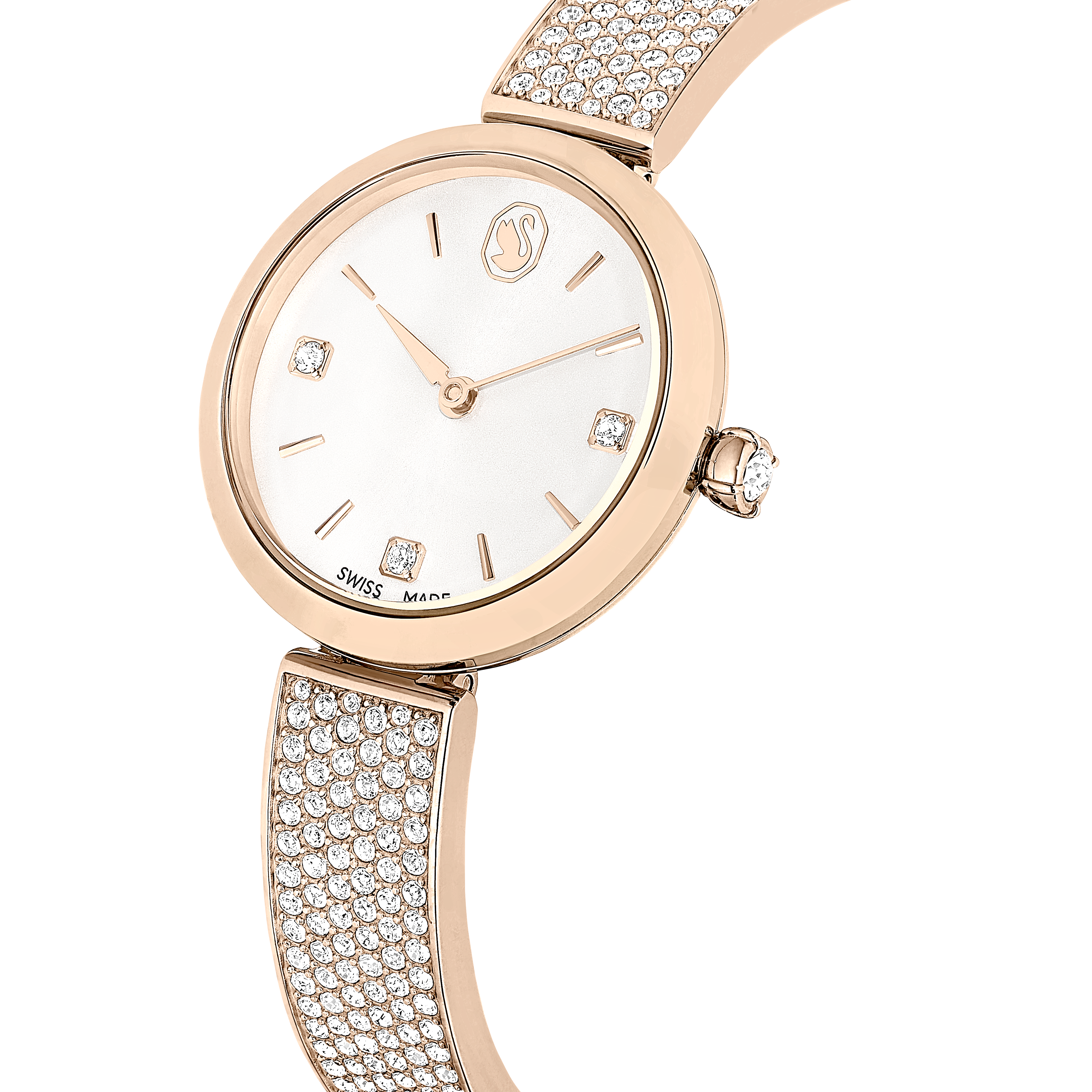 Swarovski Illumina watch, Swiss Made, Metal bracelet, Gold tone, Champagne gold-tone finish 5671196