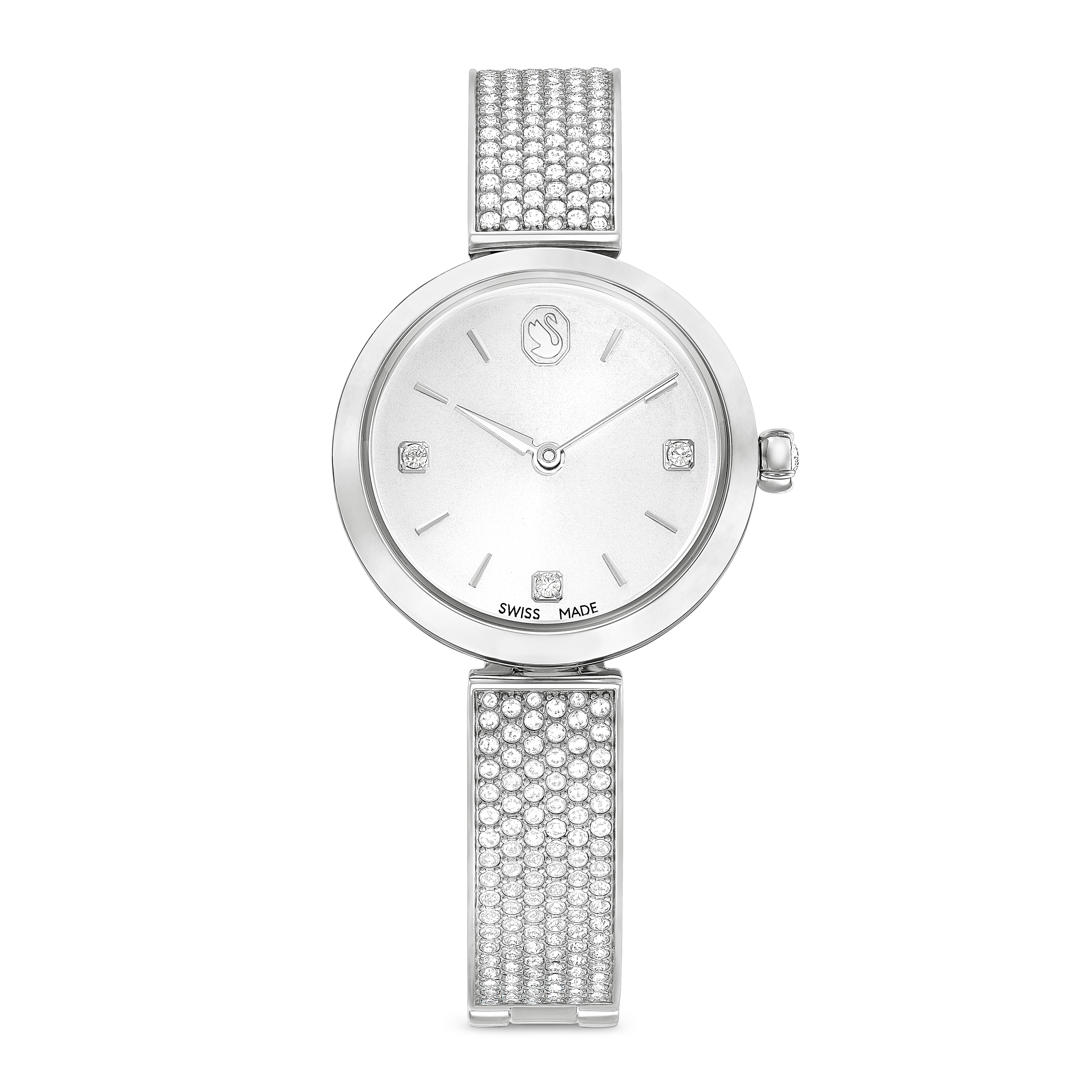 Swarovski Illumina watch, Swiss Made, Metal bracelet, Silver tone, Stainless steel 5671205