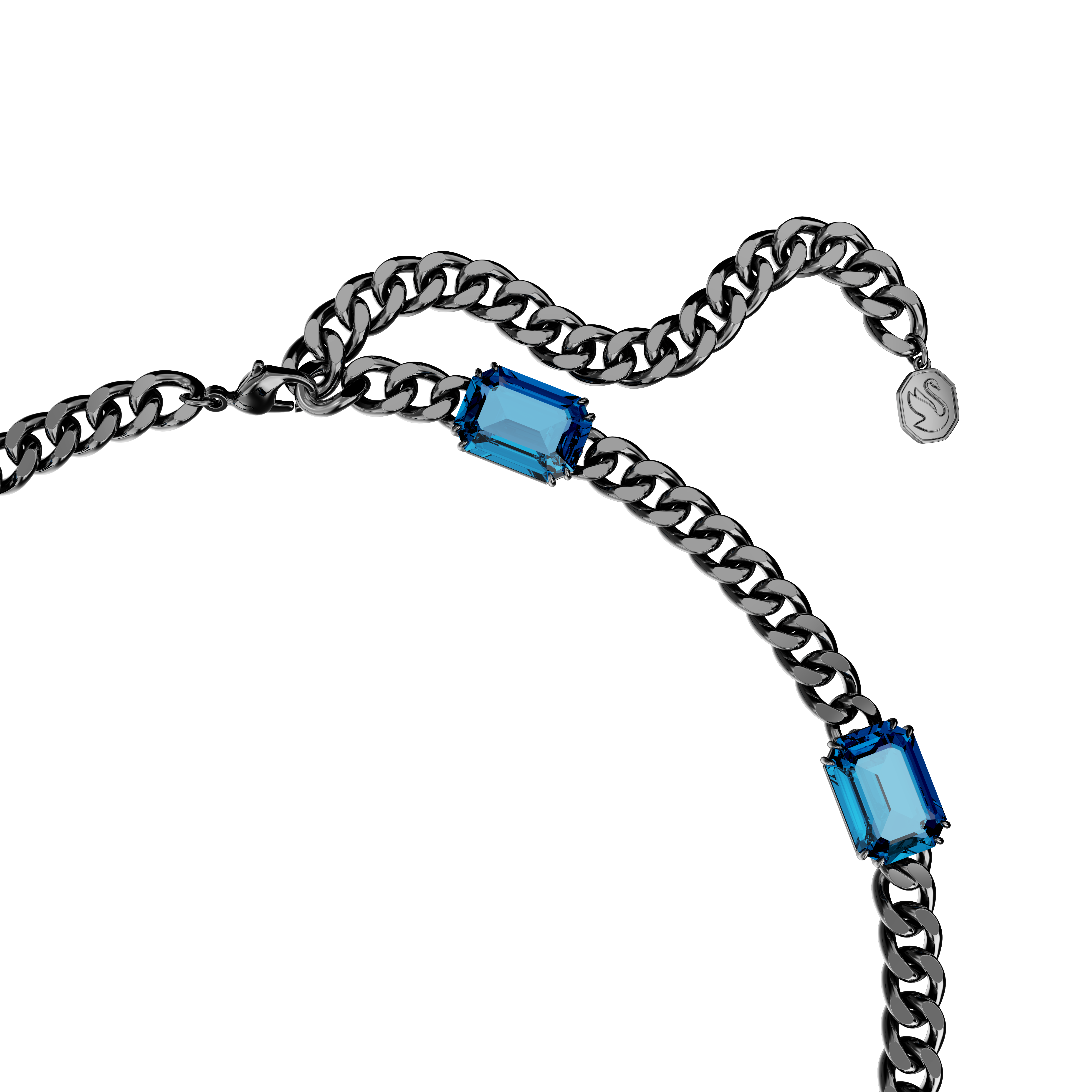 SWAROVSKI MILLENIA NECKLACE, OCTAGON CUT, BLUE, RUTHENIUM PLATED 5671243
