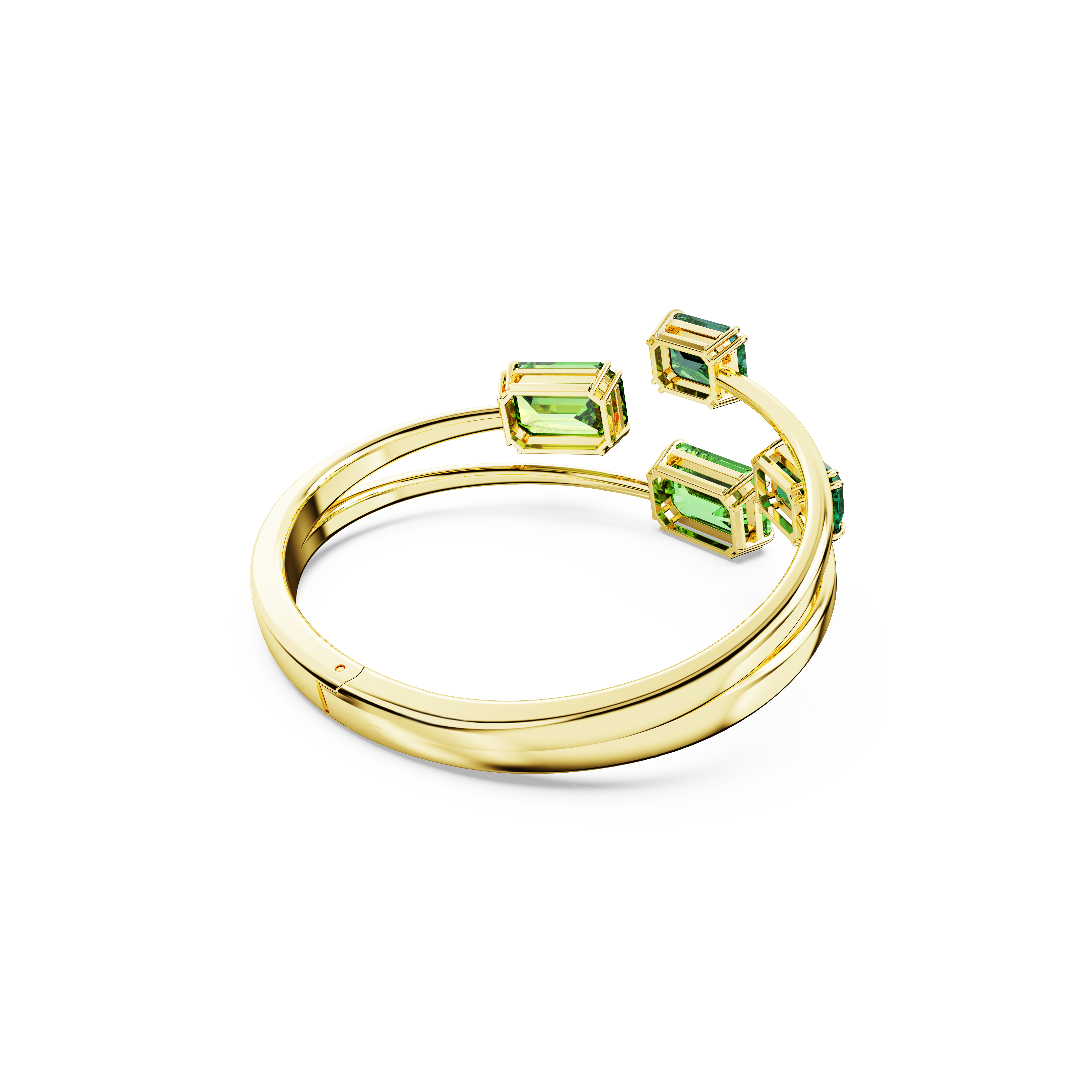 Swarovski Millenia bangle, Octagon cut, Green, Gold-tone plated 5671246