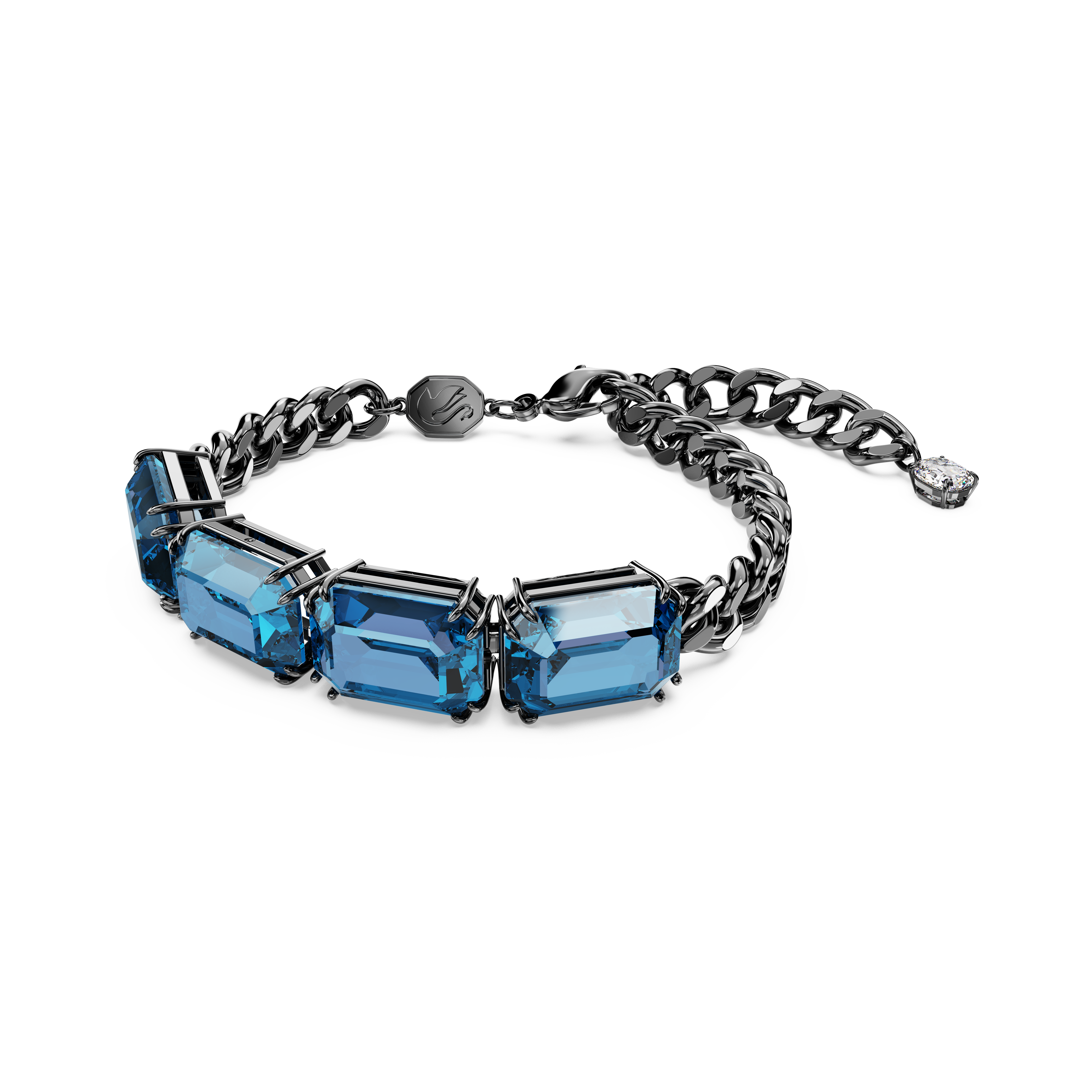 SWAROVSKI MILLENIA BRACELET, OCTAGON CUT, BLUE, RUTHENIUM PLATED 5671250