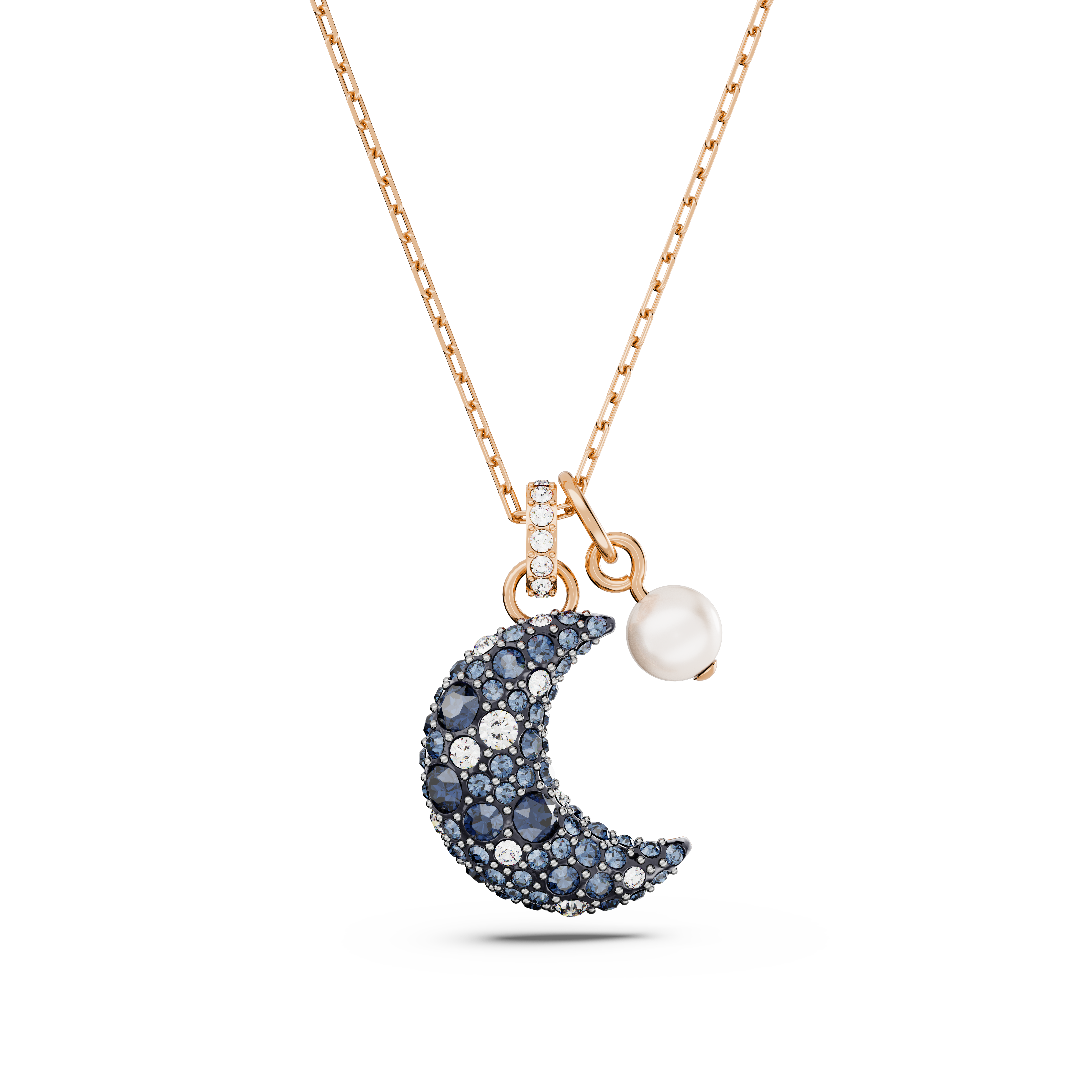 SWAROVSKI LUNA PENDANT, MOON, MULTICOLORED, ROSE GOLD-TONE PLATED 5671585