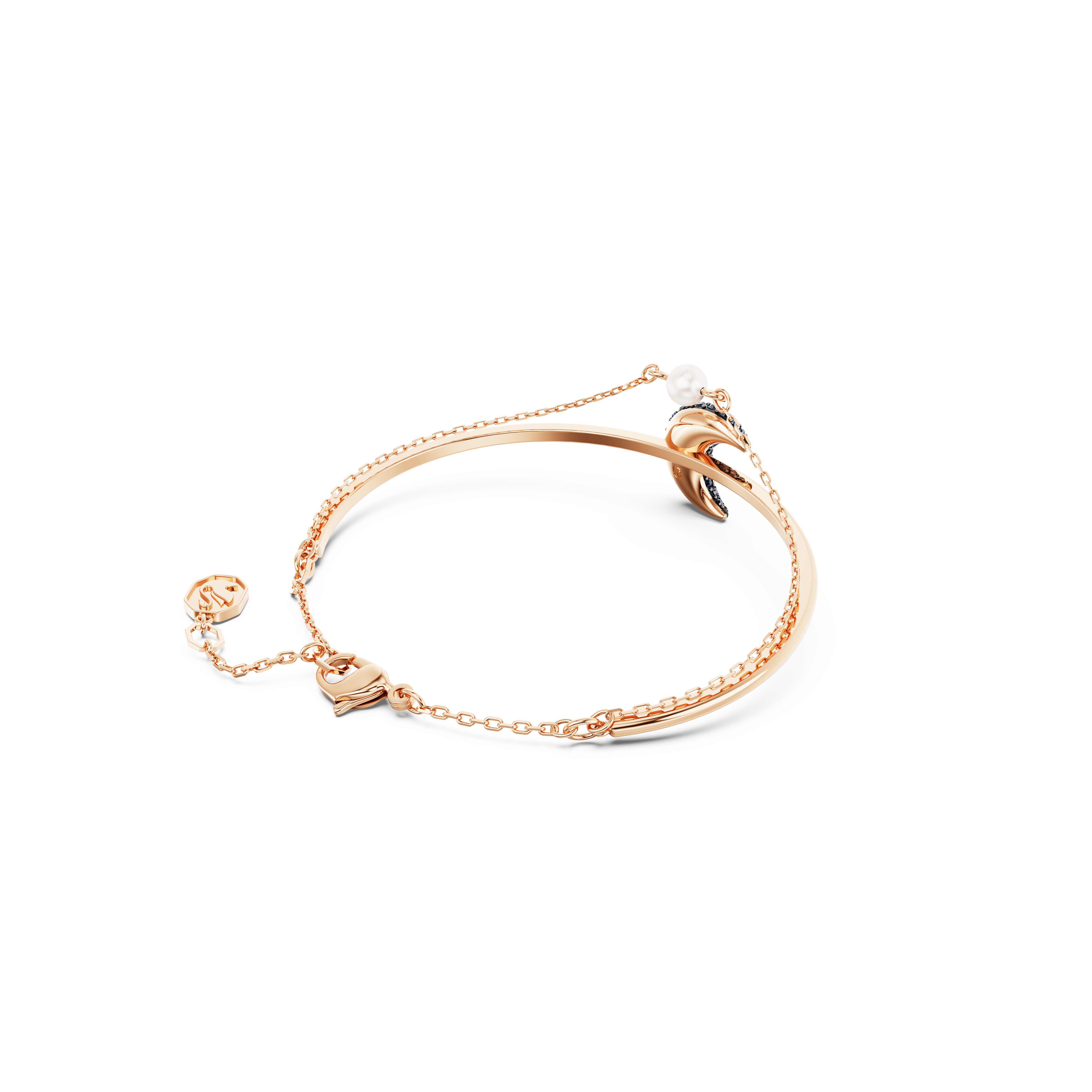 SWAROVSKI LUNA BANGLE, MOON, MULTICOLORED, ROSE GOLD-TONE PLATED 5671586