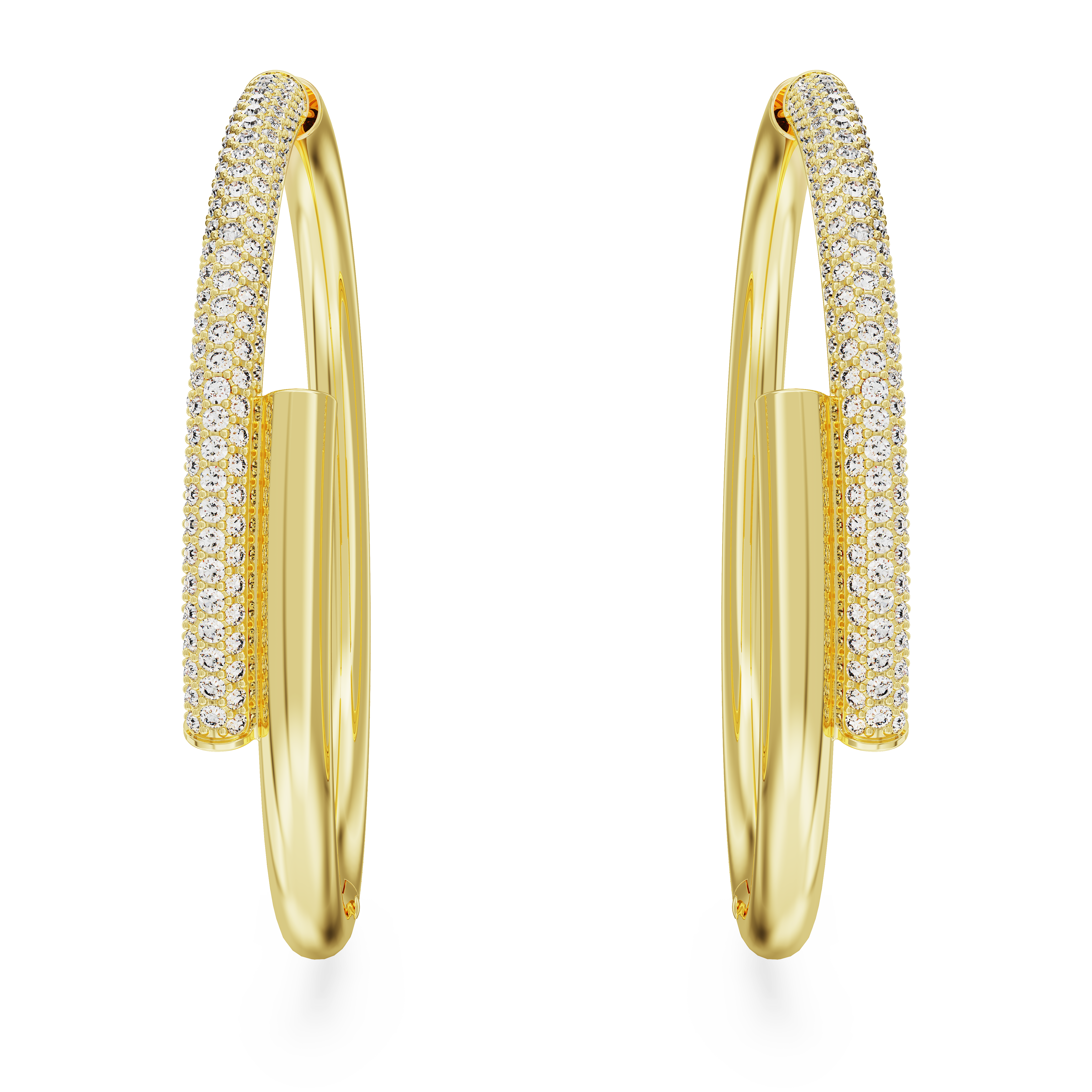 SWAROVSKI DEXTERA HOOP EARRINGS, WHITE, GOLD-TONE PLATED 5671808