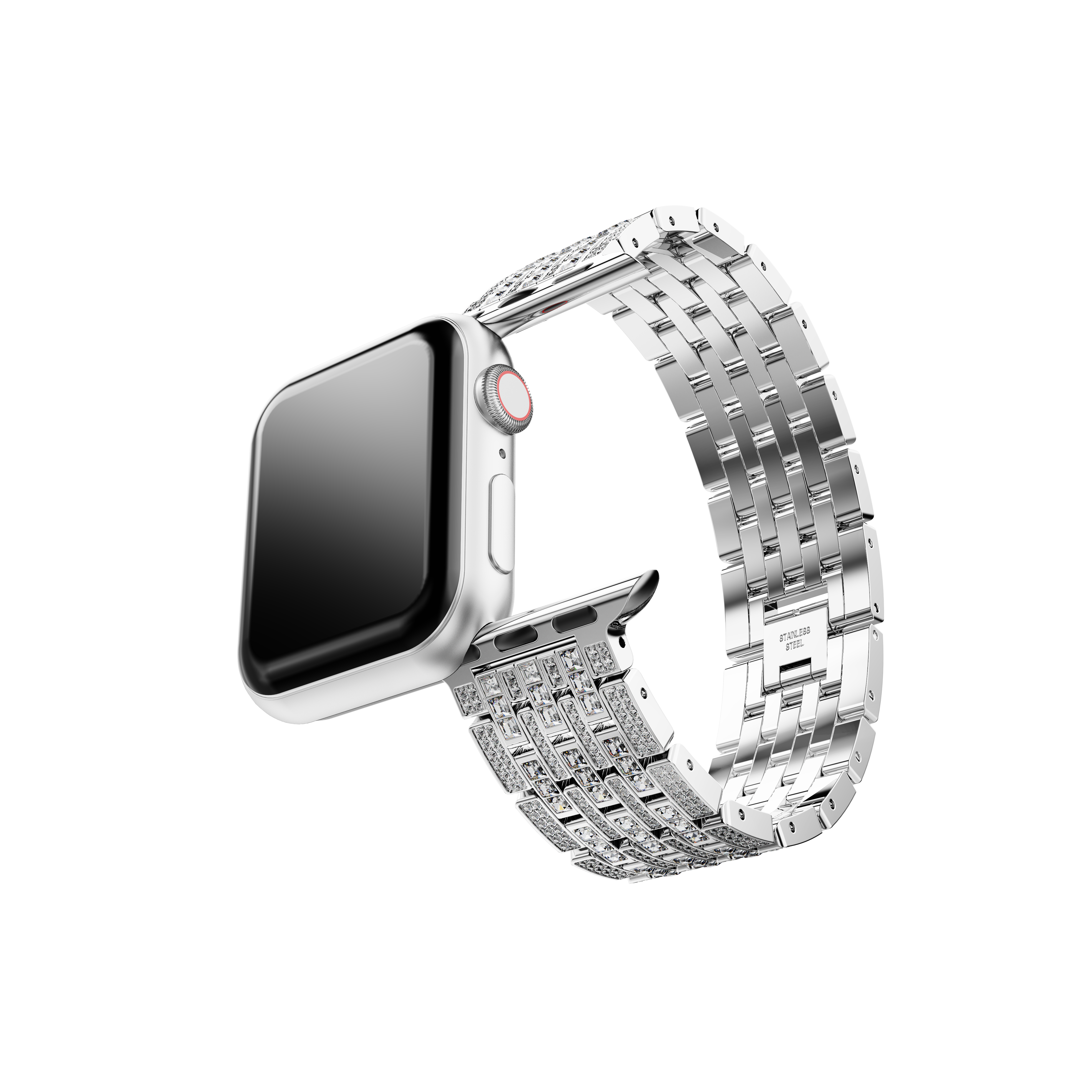 Swarovski Princess strap, For Apple Watch® 40mm & 41mm, Silver tone, Stainless steel 5672167