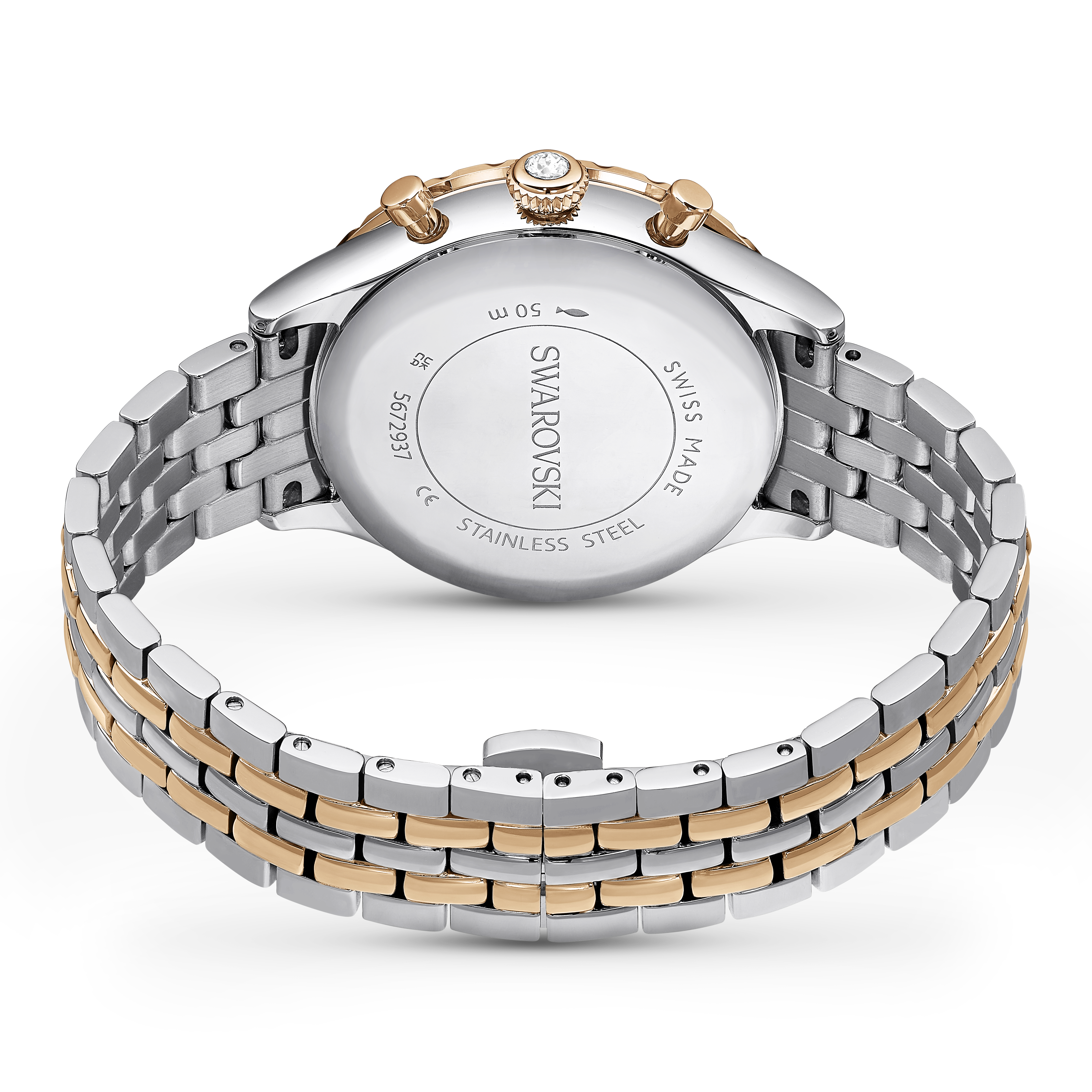 Swarovski Octea chrono watch, Swiss Made, Metal bracelet, Rose gold tone, Mixed metal finish 5672937