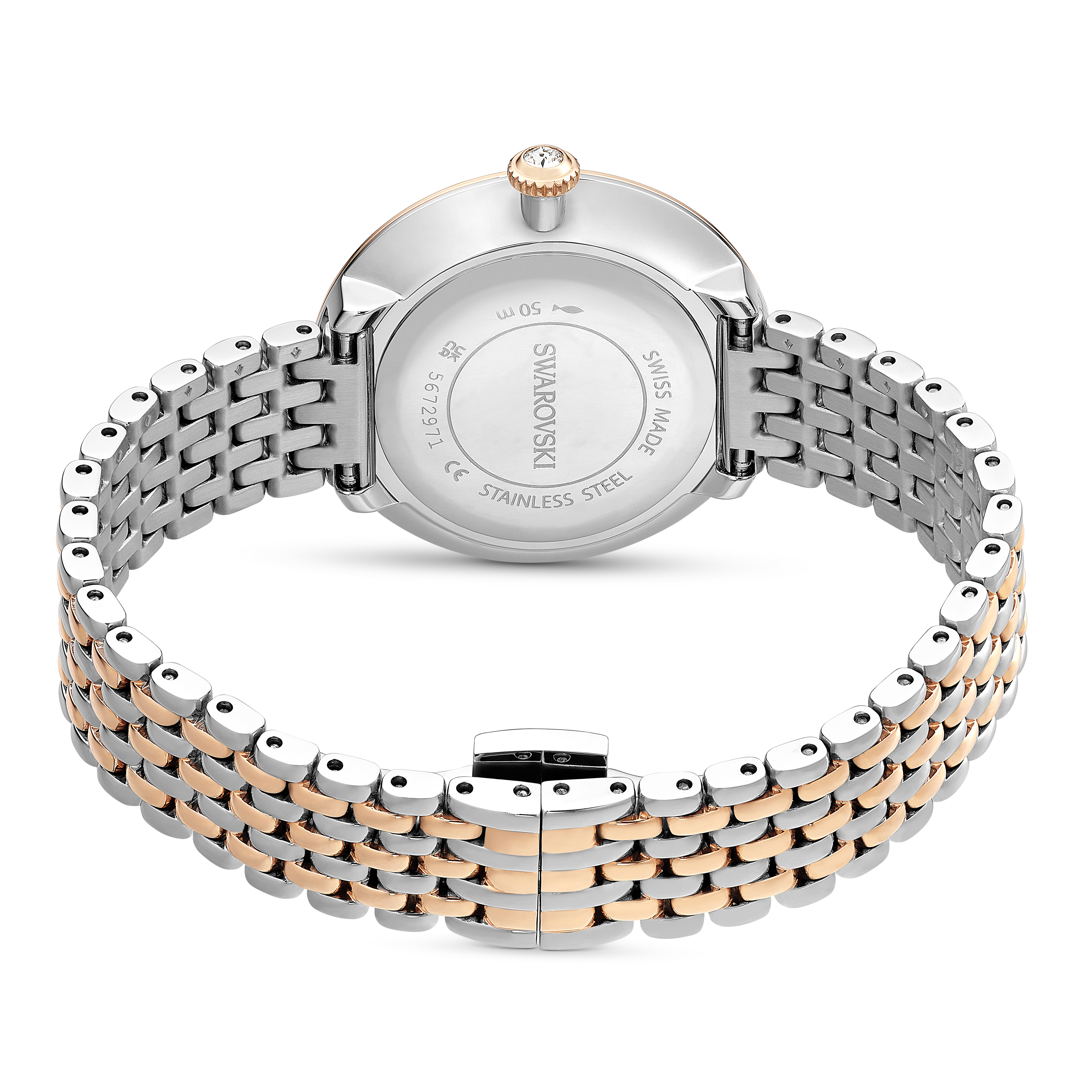 Swarovski Matrix tennis 7-link watch, Swiss Made, Metal bracelet, Rose gold tone, Mixed metal finish 5672971