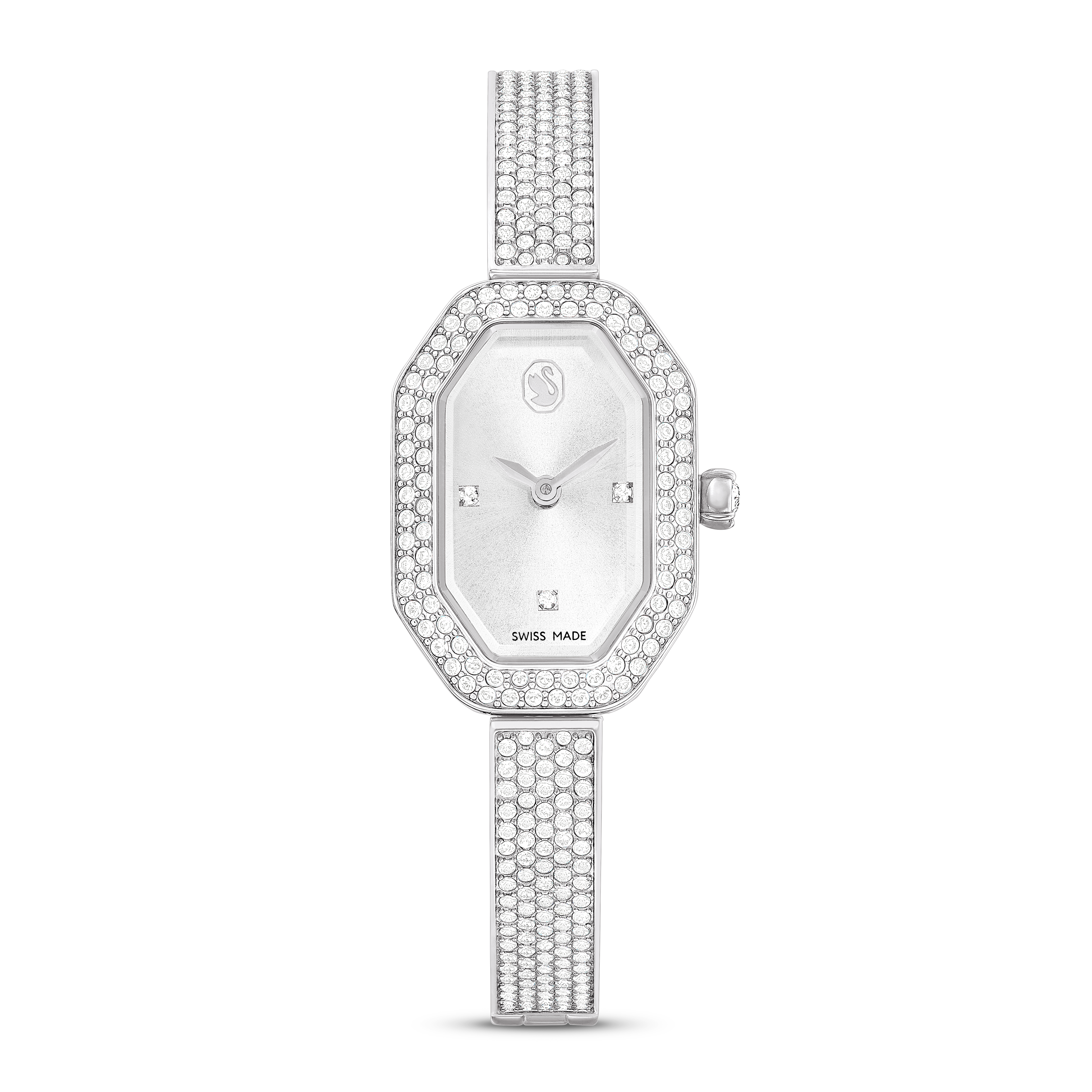 Swarovski Dextera bangle watch, Swiss Made, Metal bracelet, Silver tone, Stainless steel 5672977