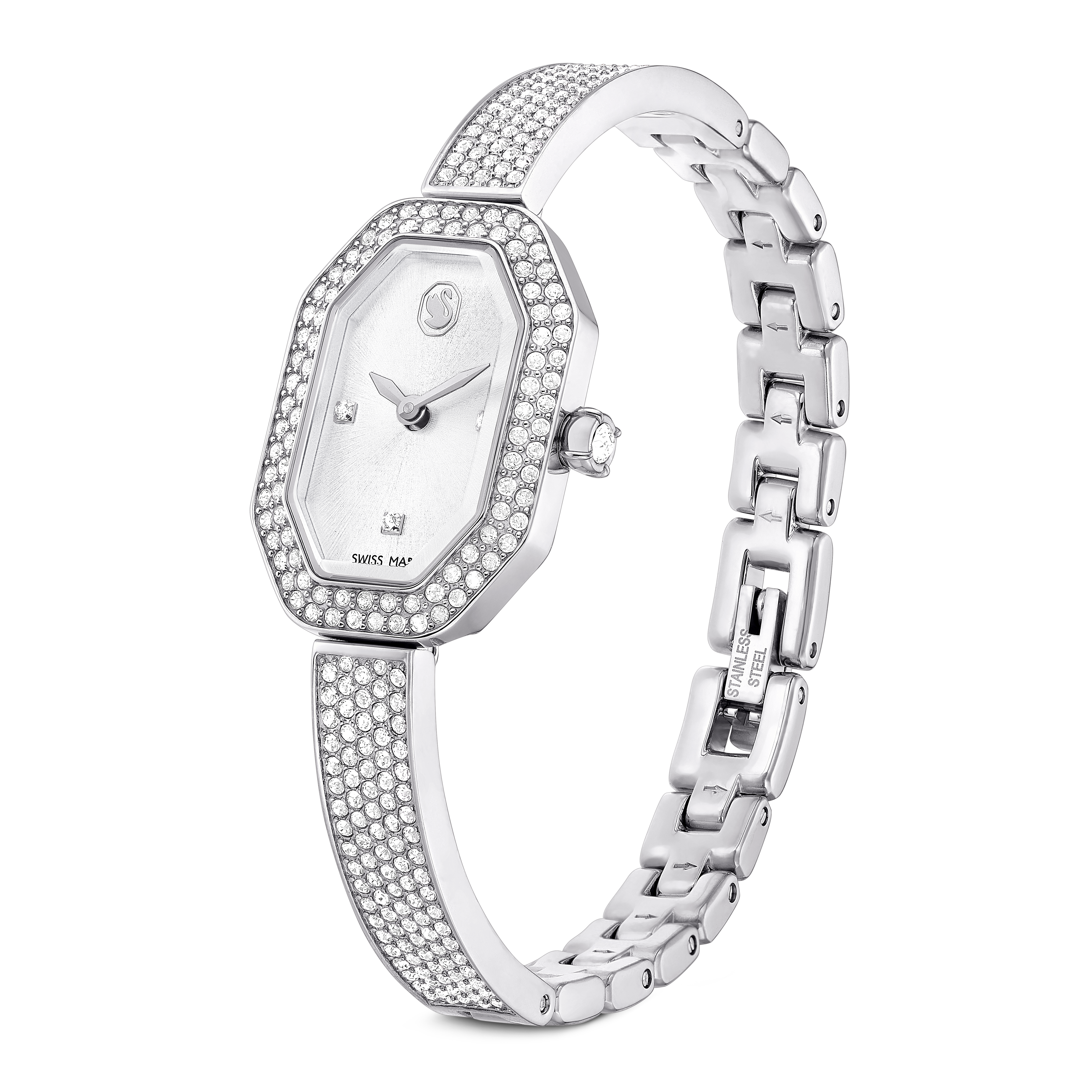 Swarovski Dextera bangle watch, Swiss Made, Metal bracelet, Silver tone, Stainless steel 5672977