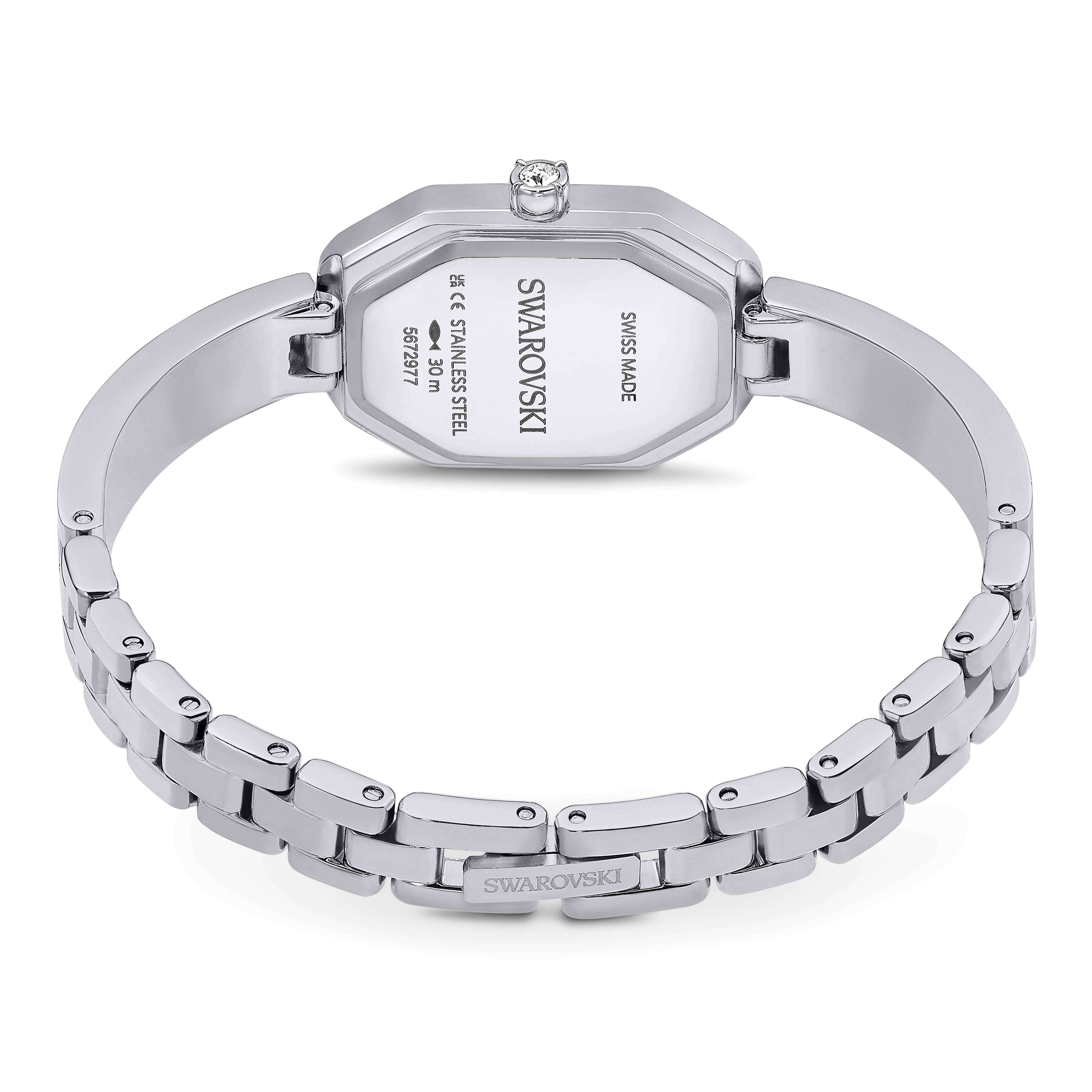 Swarovski Dextera bangle watch, Swiss Made, Metal bracelet, Silver tone, Stainless steel 5672977