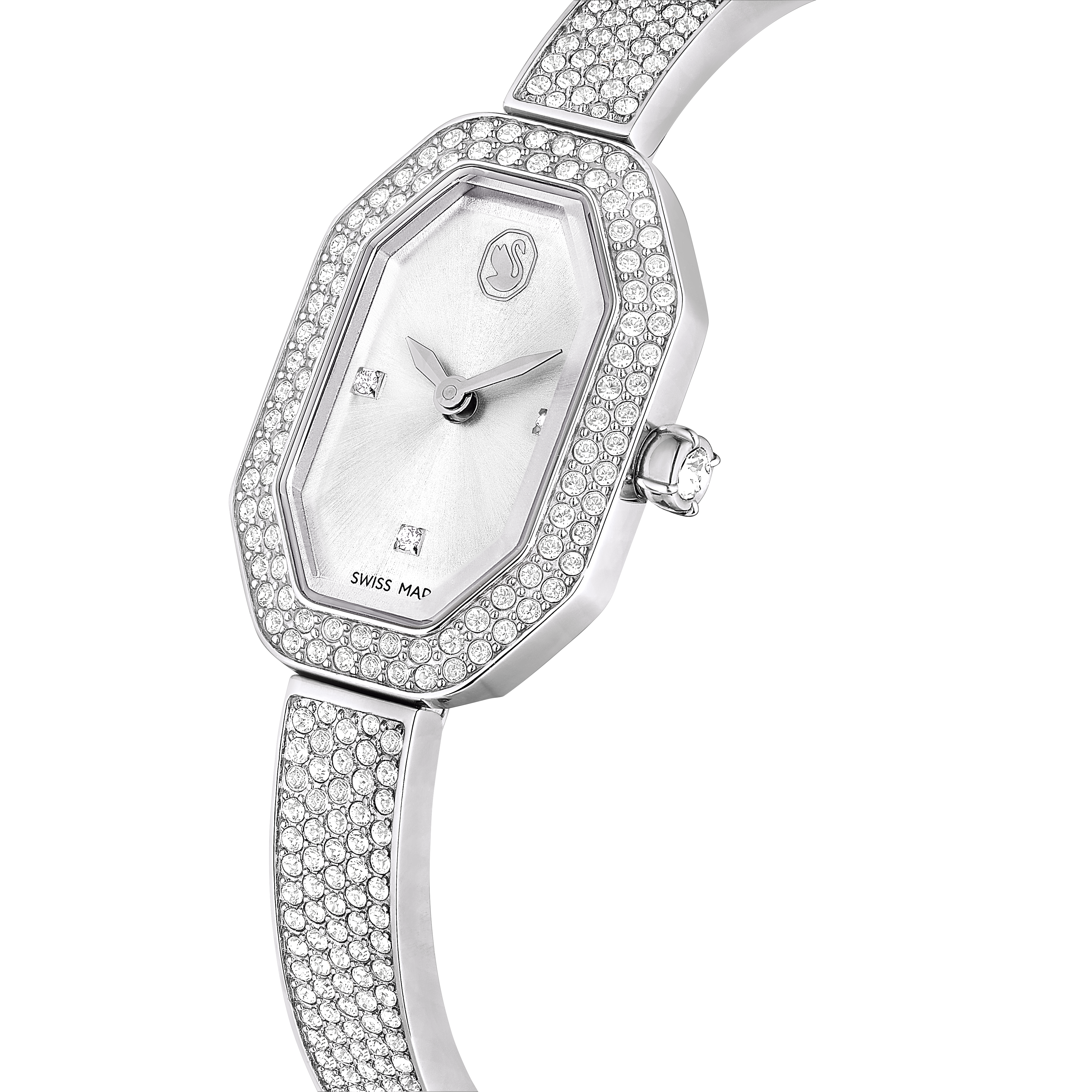 Swarovski Dextera bangle watch, Swiss Made, Metal bracelet, Silver tone, Stainless steel 5672977