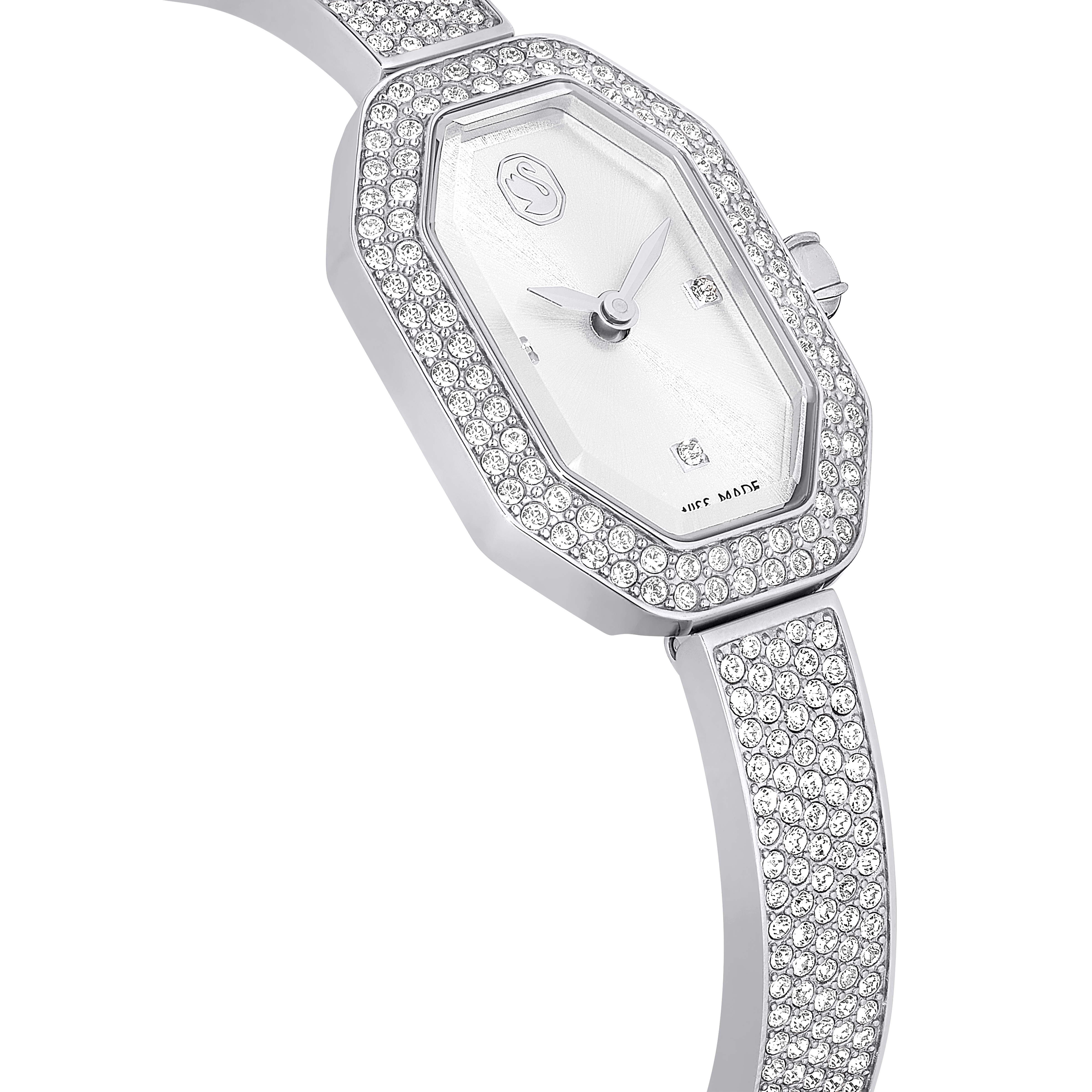 Swarovski Dextera bangle watch, Swiss Made, Metal bracelet, Silver tone, Stainless steel 5672977