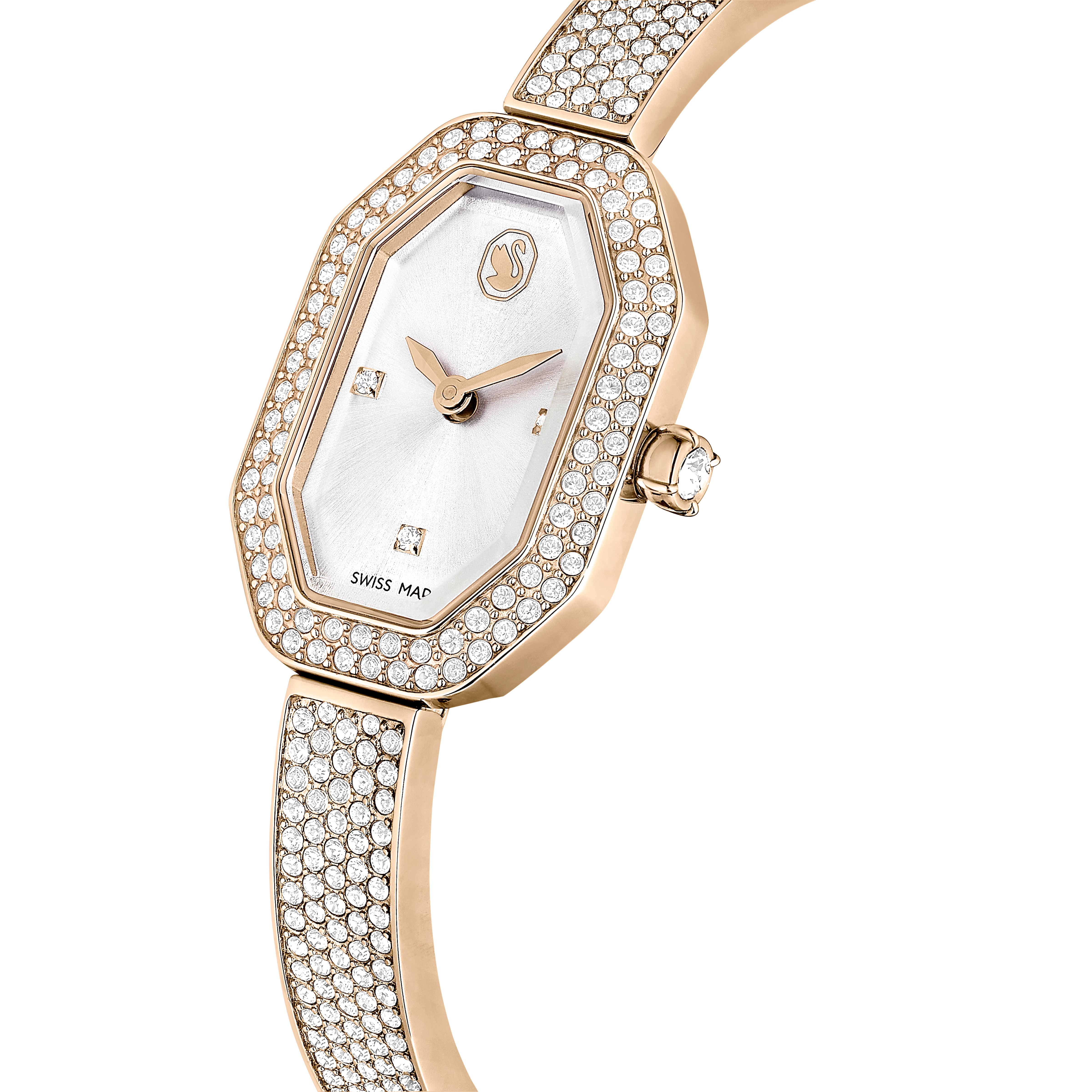 Swarovski Dextera bangle watch, Swiss Made, Metal bracelet, Gold tone, Champagne gold-tone finish 5672987