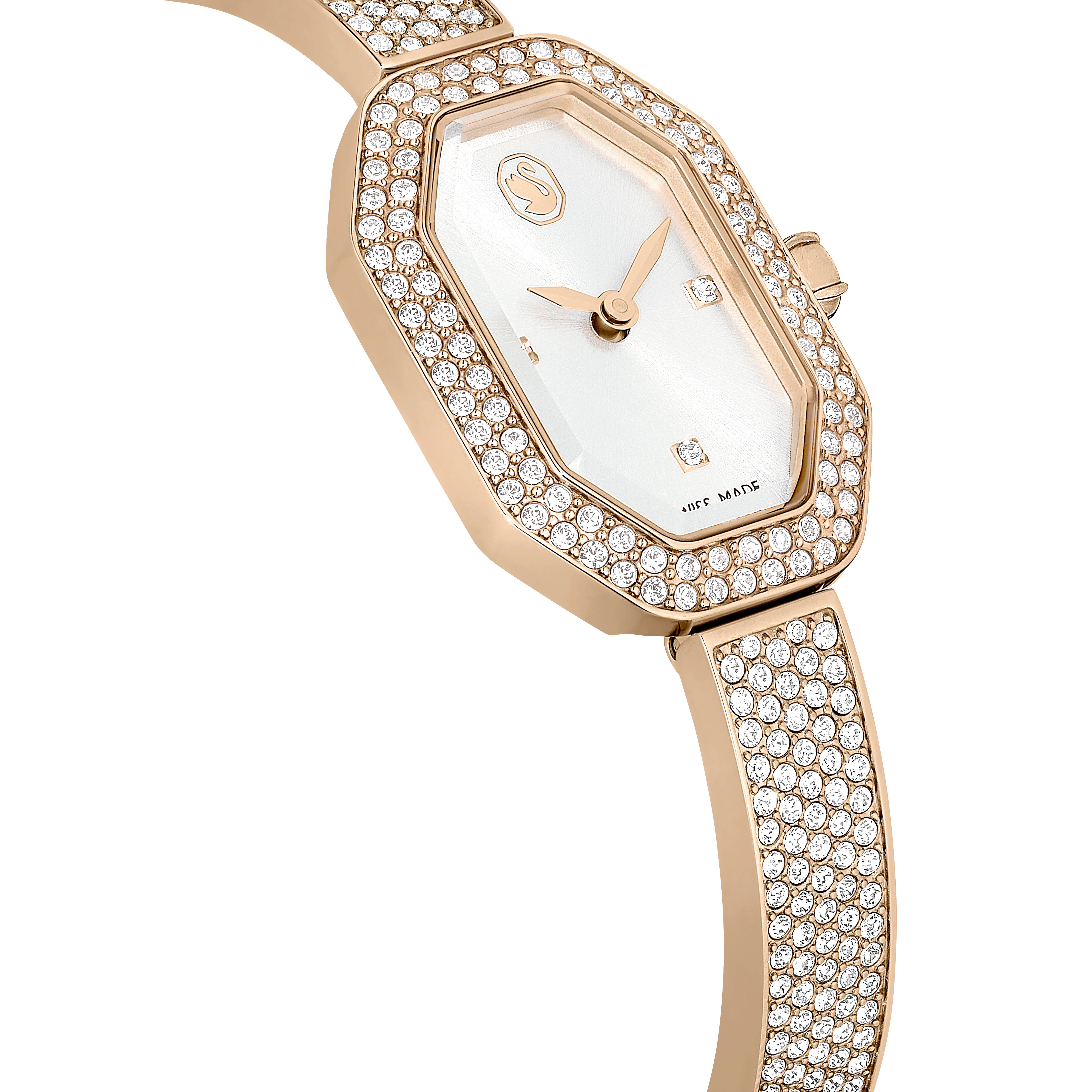 Swarovski Dextera bangle watch, Swiss Made, Metal bracelet, Gold tone, Champagne gold-tone finish 5672987