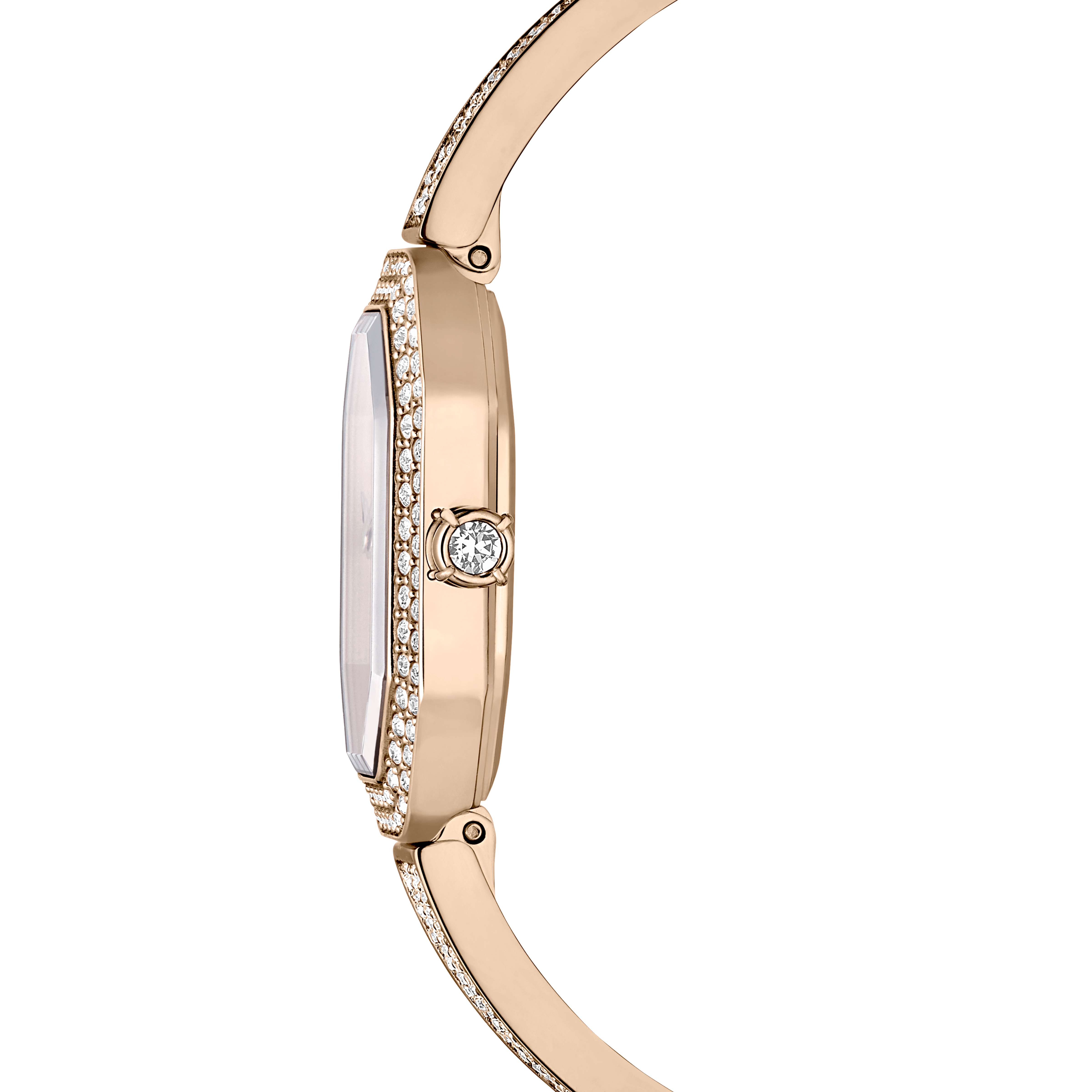 Swarovski Dextera bangle watch, Swiss Made, Metal bracelet, Gold tone, Champagne gold-tone finish 5672987