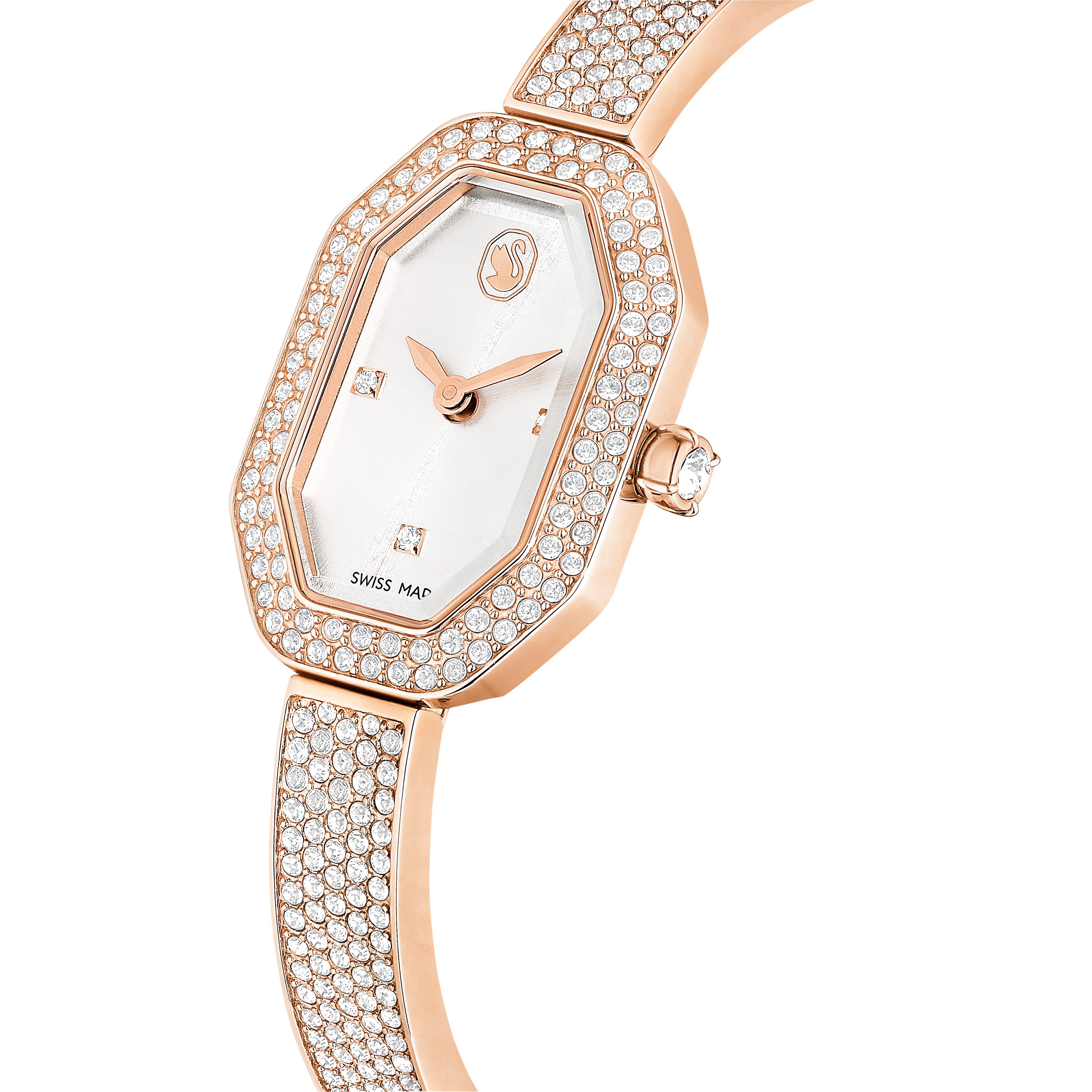 Swarovski Dextera bangle watch, Swiss Made, Metal bracelet, Rose gold tone, Rose gold-tone finish 5672992