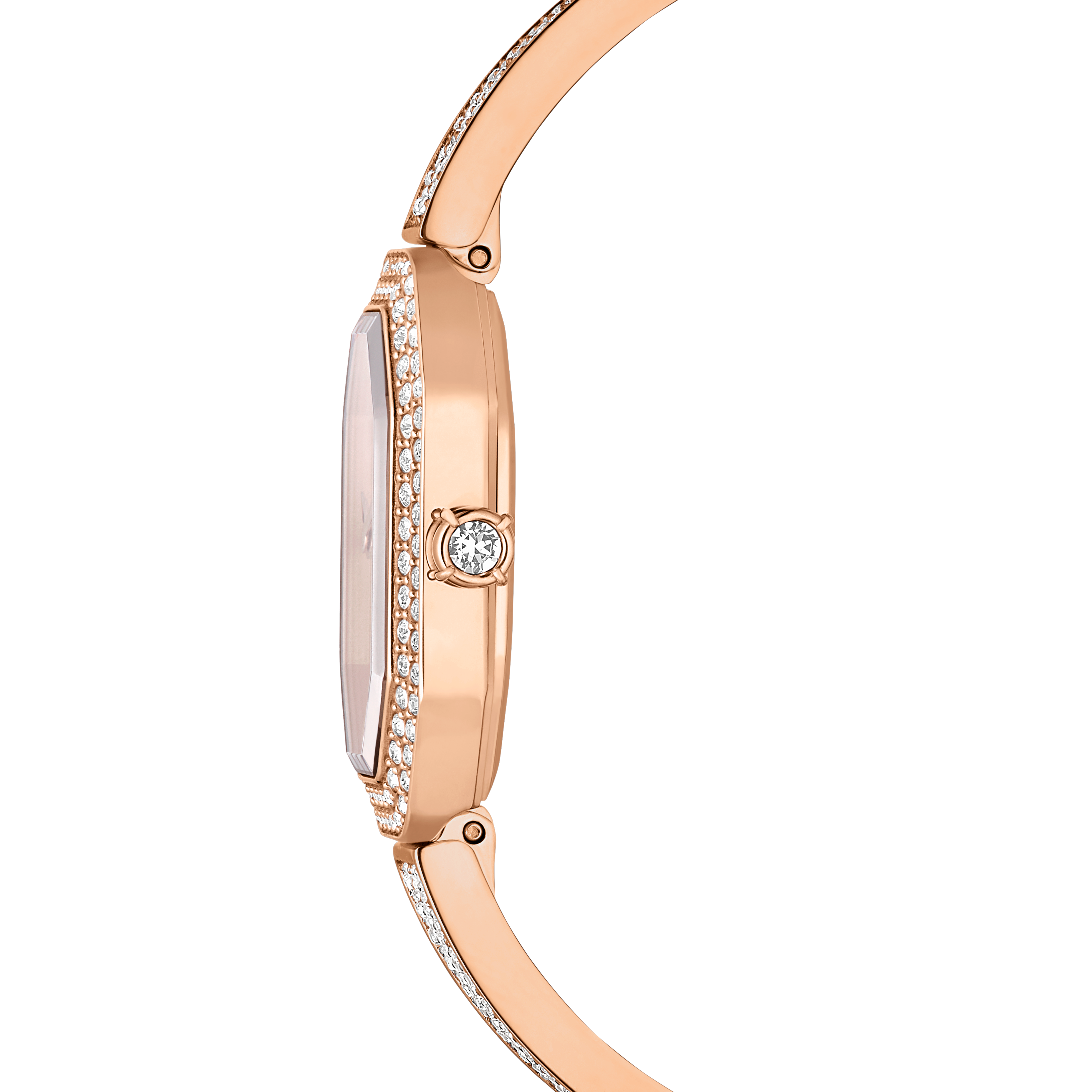 Swarovski Dextera bangle watch, Swiss Made, Metal bracelet, Rose gold tone, Rose gold-tone finish 5672992