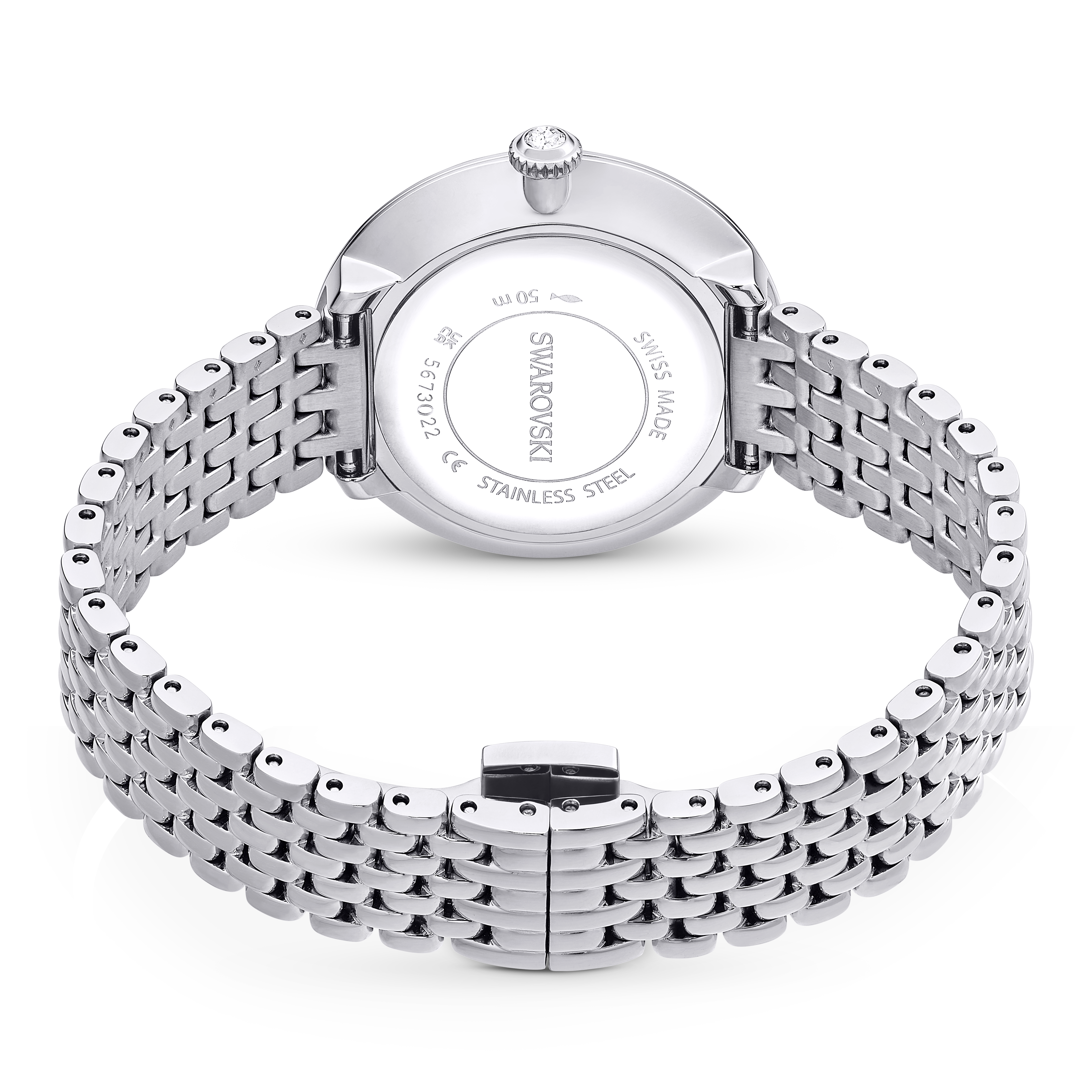 Swarovski Matrix tennis 7-link watch, Swiss Made, Metal bracelet, Silver tone, Stainless steel 5673022
