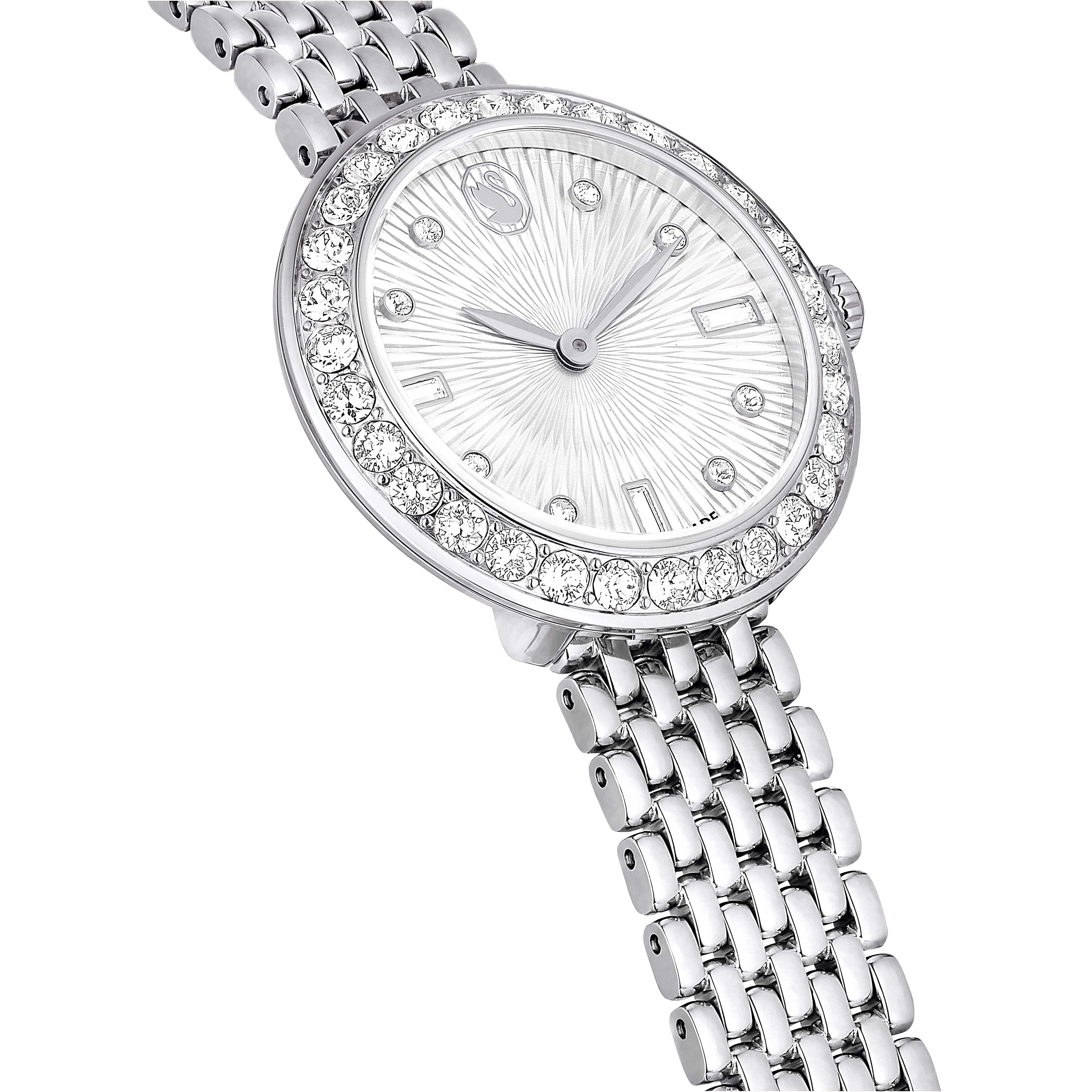 Swarovski Matrix tennis 7-link watch, Swiss Made, Metal bracelet, Silver tone, Stainless steel 5673022
