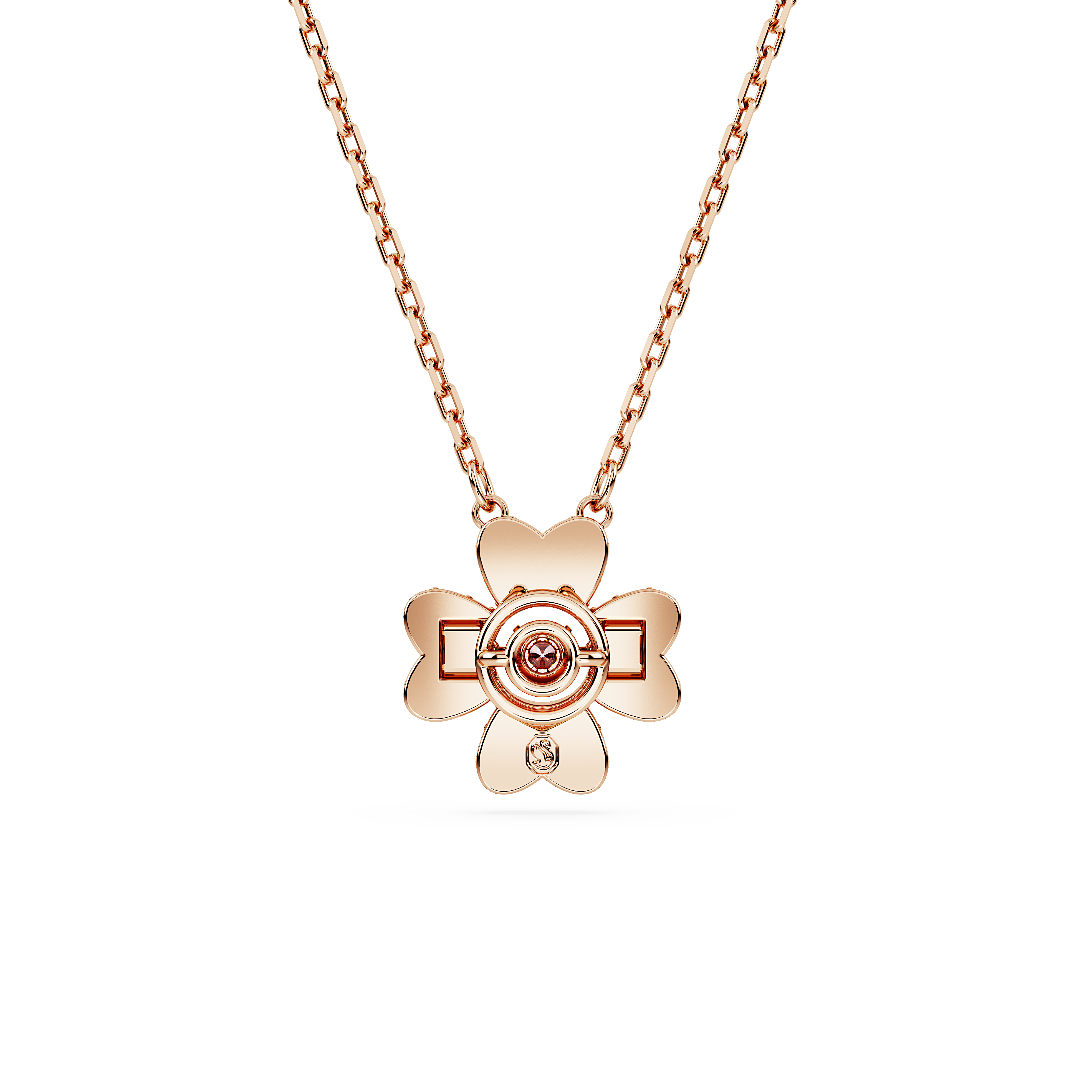 Swarovski Idyllia pendant, Clover, White, Rose gold-tone plated 5674211