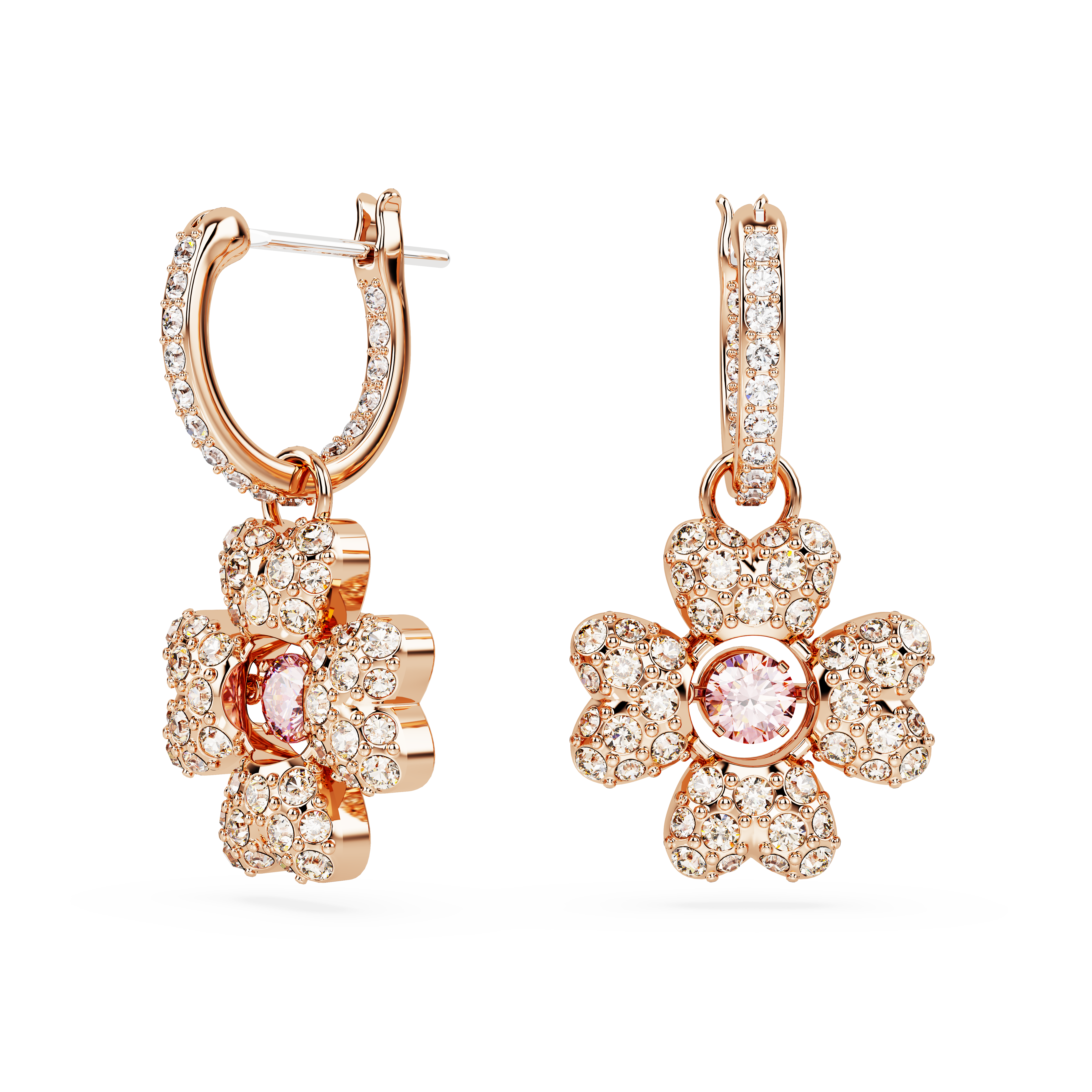 SWAROVSKI IDYLLIA DROP EARRINGS, CLOVER, WHITE, ROSE GOLD-TONE PLATED 5674212