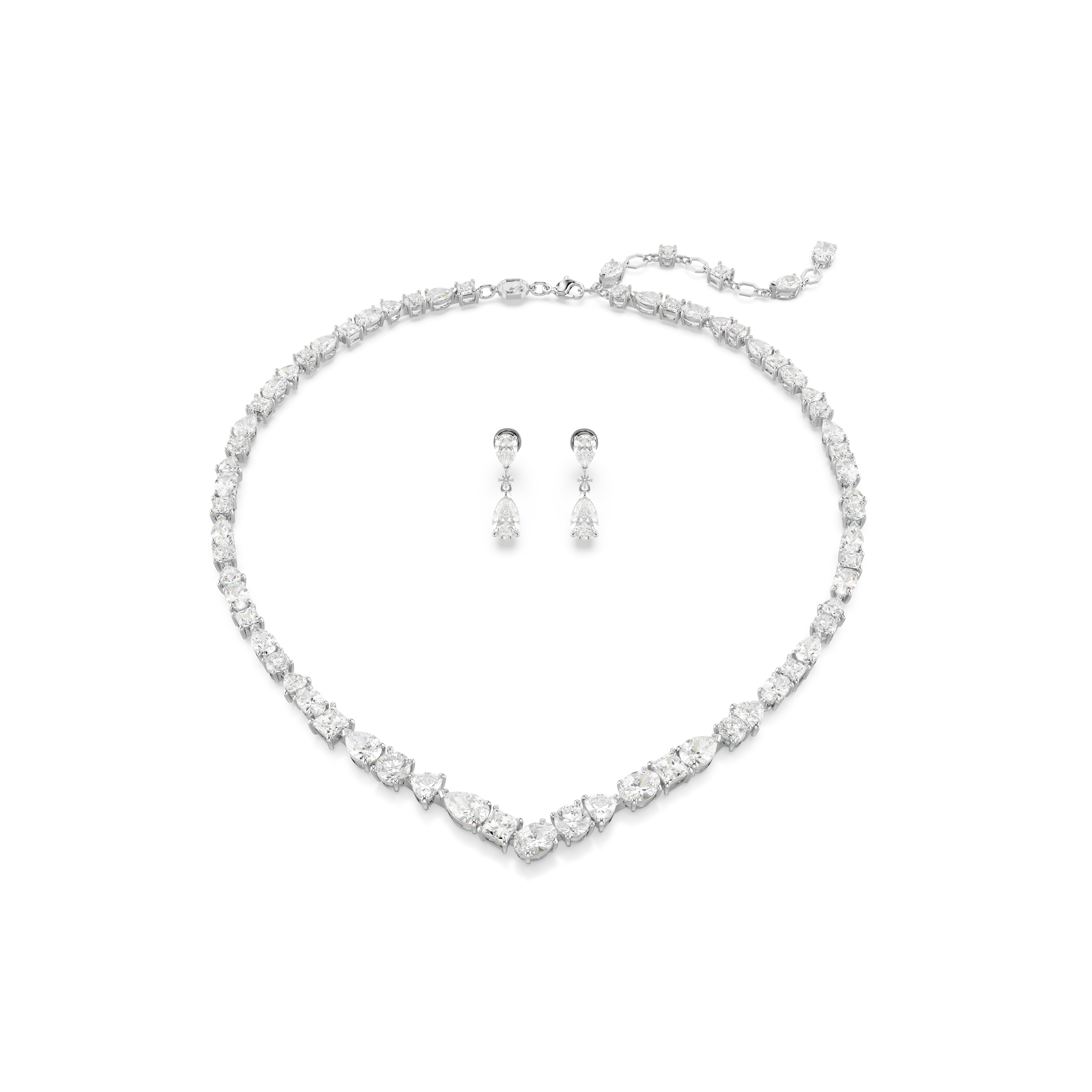 SWAROVSKI MESMERA SET, MIXED CUTS, WHITE, RHODIUM PLATED 5674306