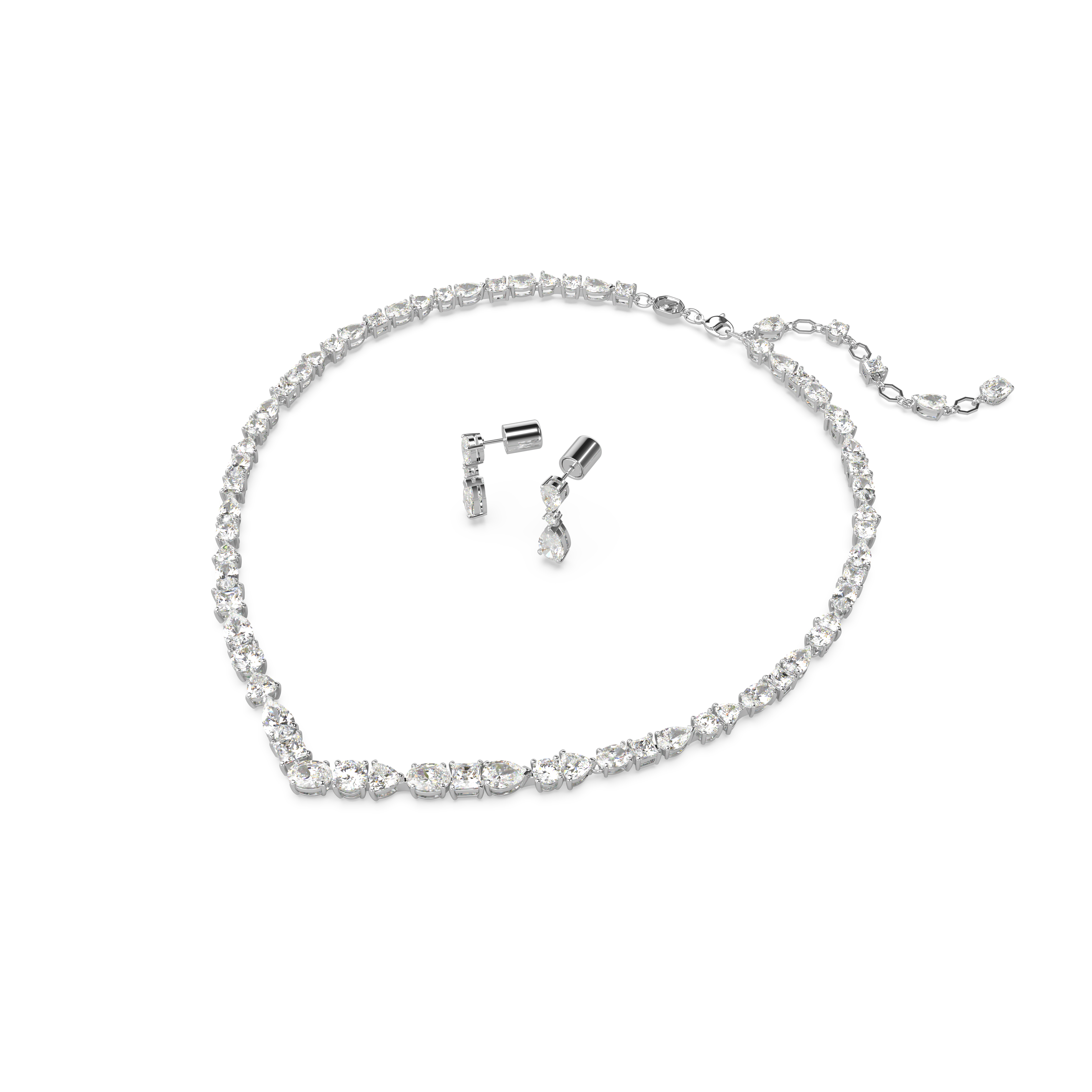 Swarovski Mesmera set, Mixed cuts, White, Rhodium plated 5674306