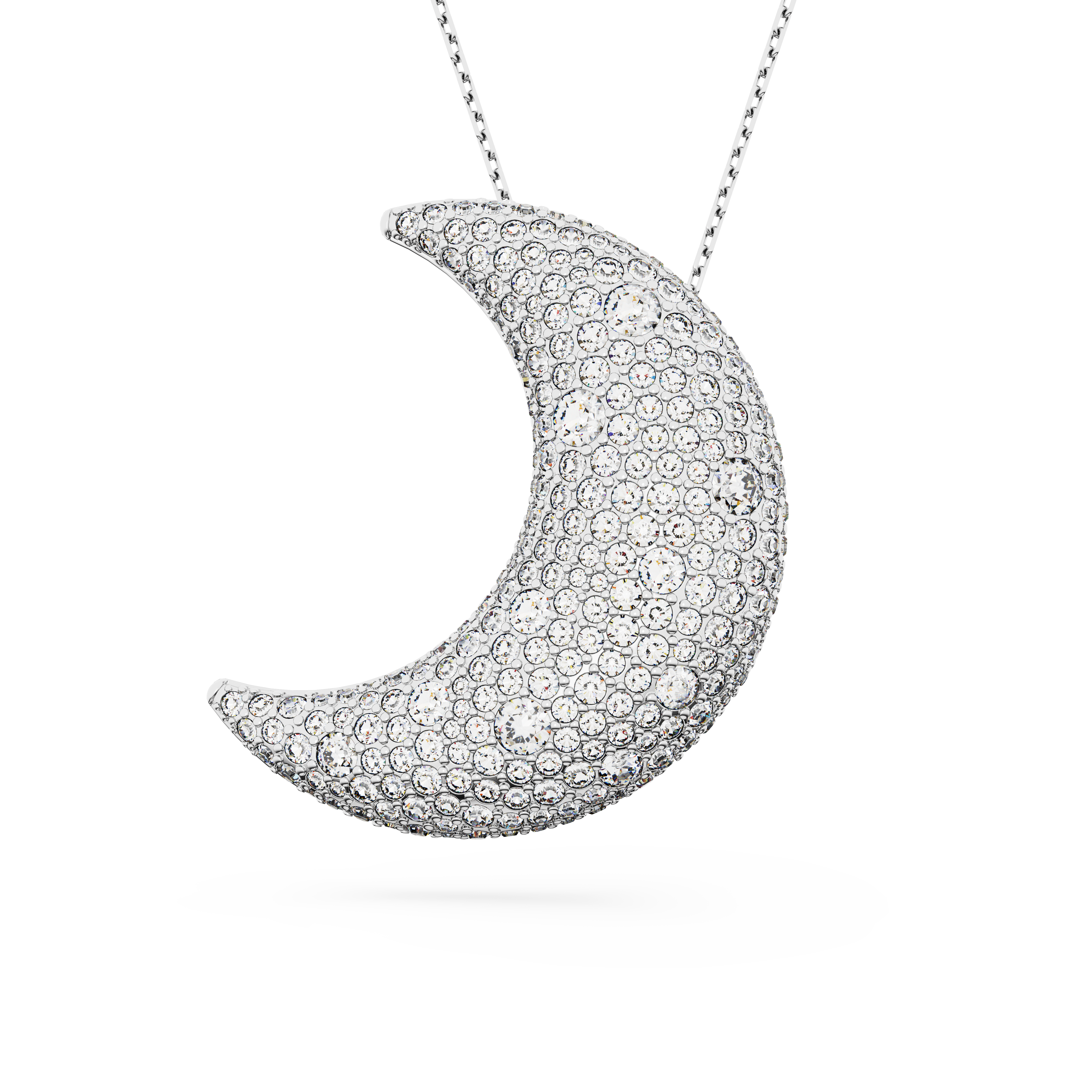 SWAROVSKI LUNA PENDANT, MOON, WHITE, RHODIUM PLATED 5674895