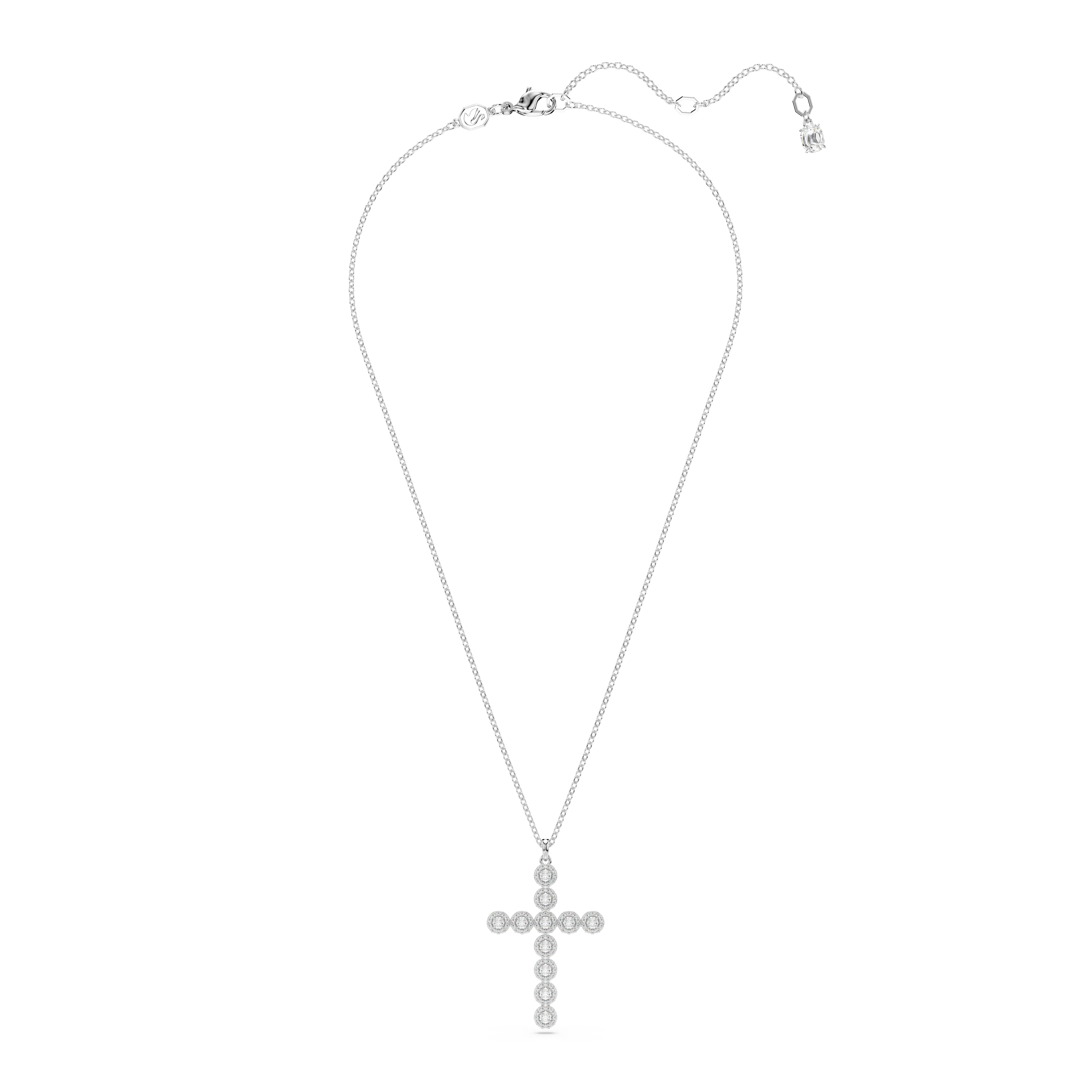 SWAROVSKI INSIGNE PENDANT, MIXED CUTS, CROSS, WHITE, RHODIUM PLATED 5675573