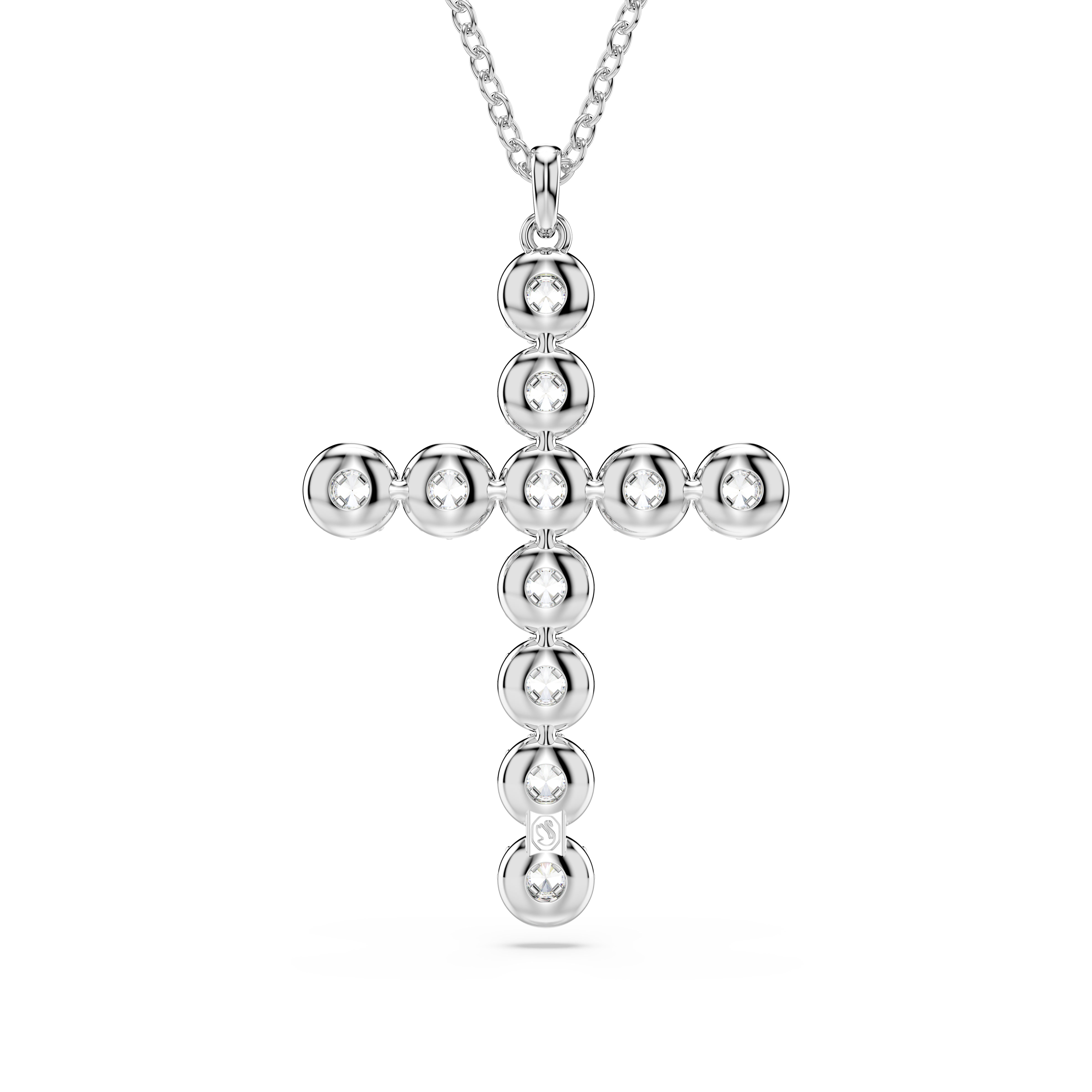 Swarovski Insigne pendant, Mixed cuts, Cross, White, Rhodium plated 5675573