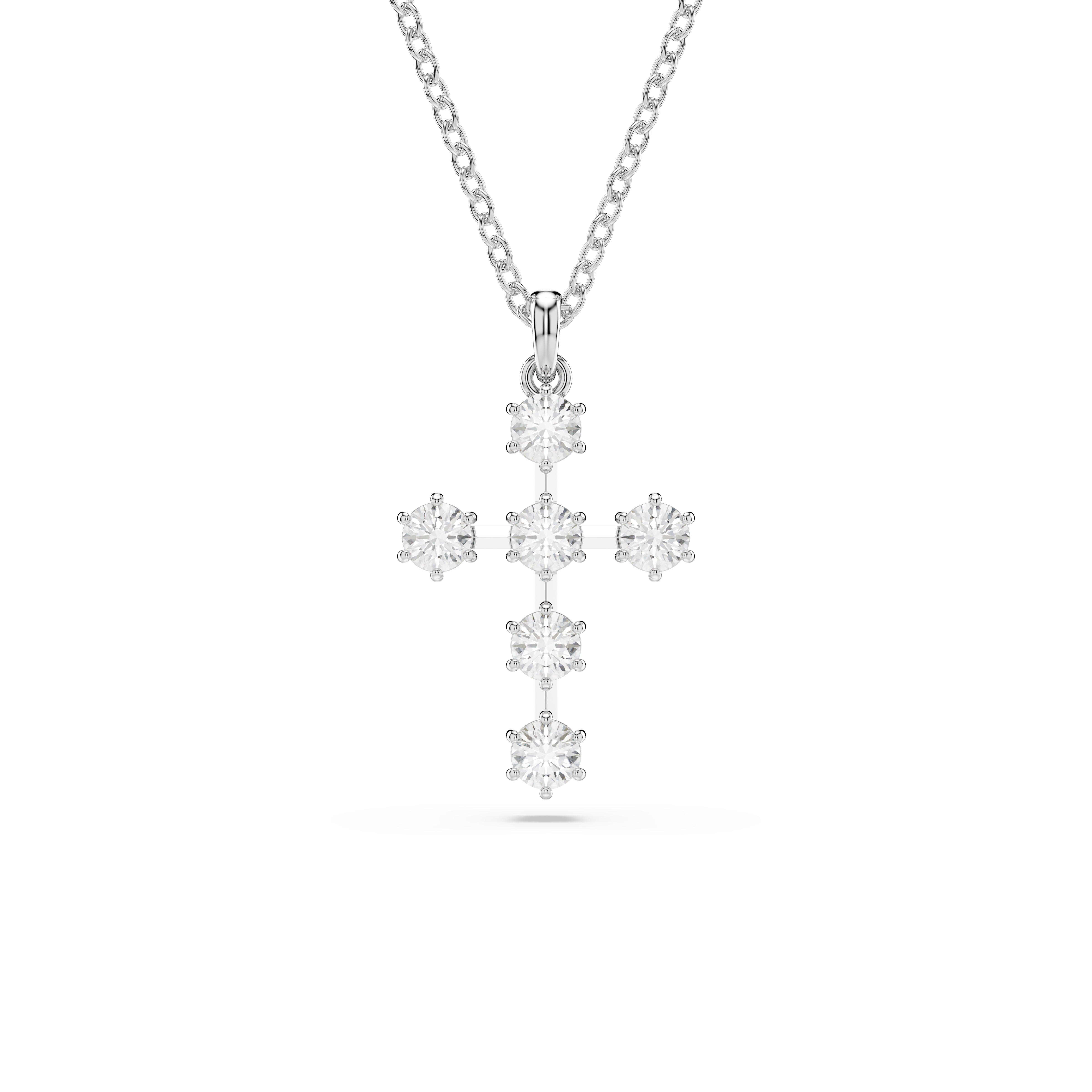 SWAROVSKI INSIGNE PENDANT, ROUND CUT, CROSS, WHITE, RHODIUM PLATED 5675576
