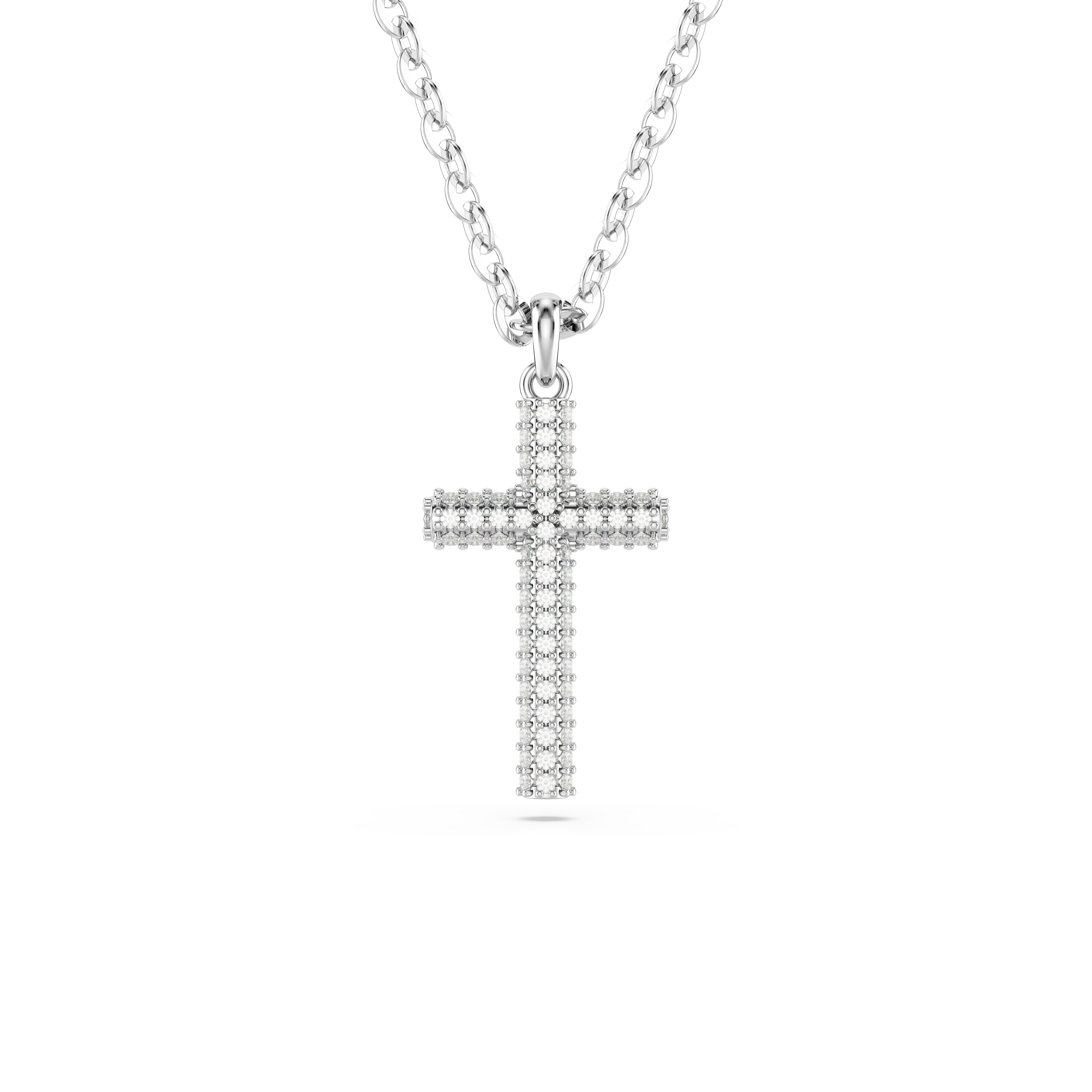 SWAROVSKI INSIGNE PENDANT, PAVÉ, CROSS, WHITE, RHODIUM PLATED 5675577