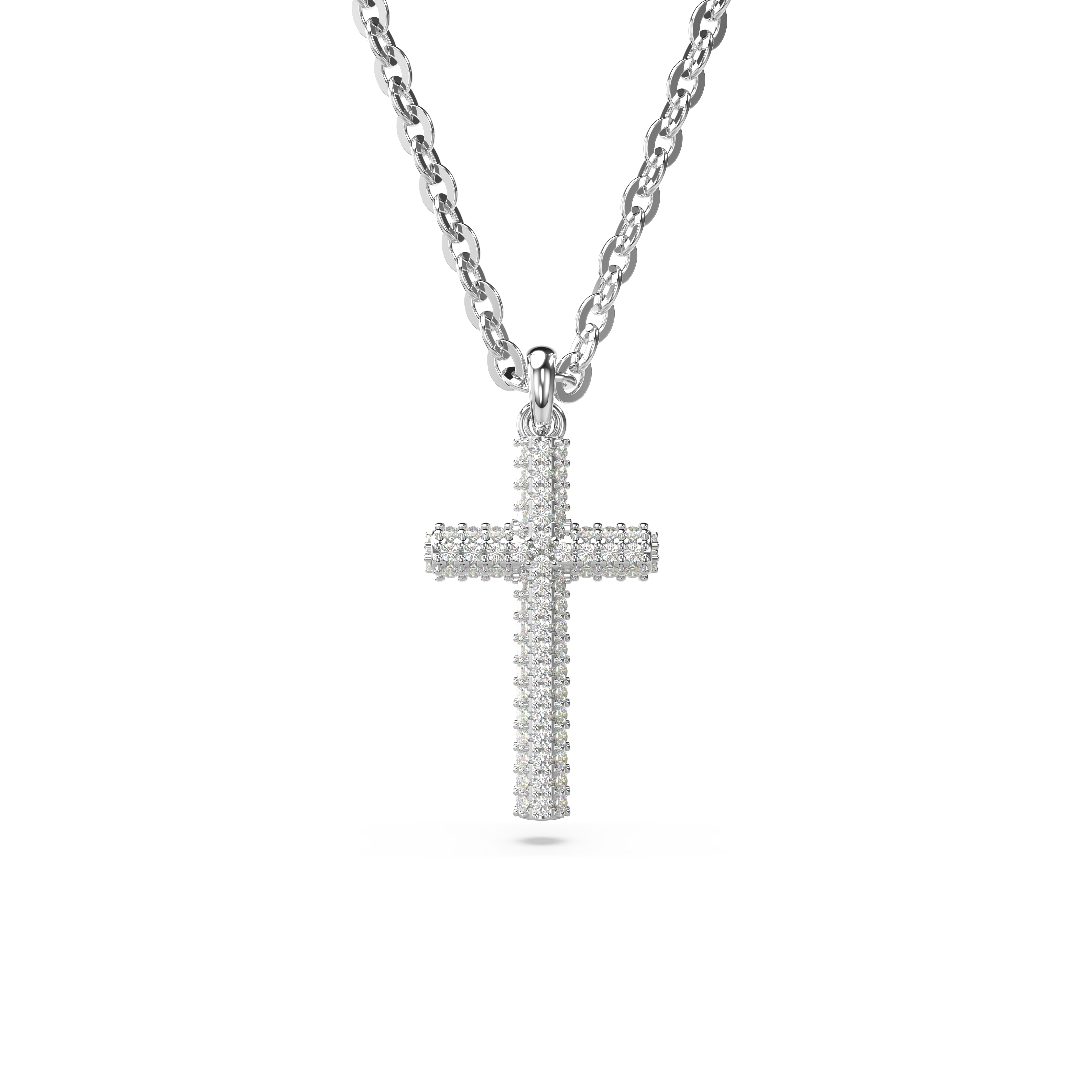 SWAROVSKI INSIGNE PENDANT, PAVÉ, CROSS, WHITE, RHODIUM PLATED 5675577