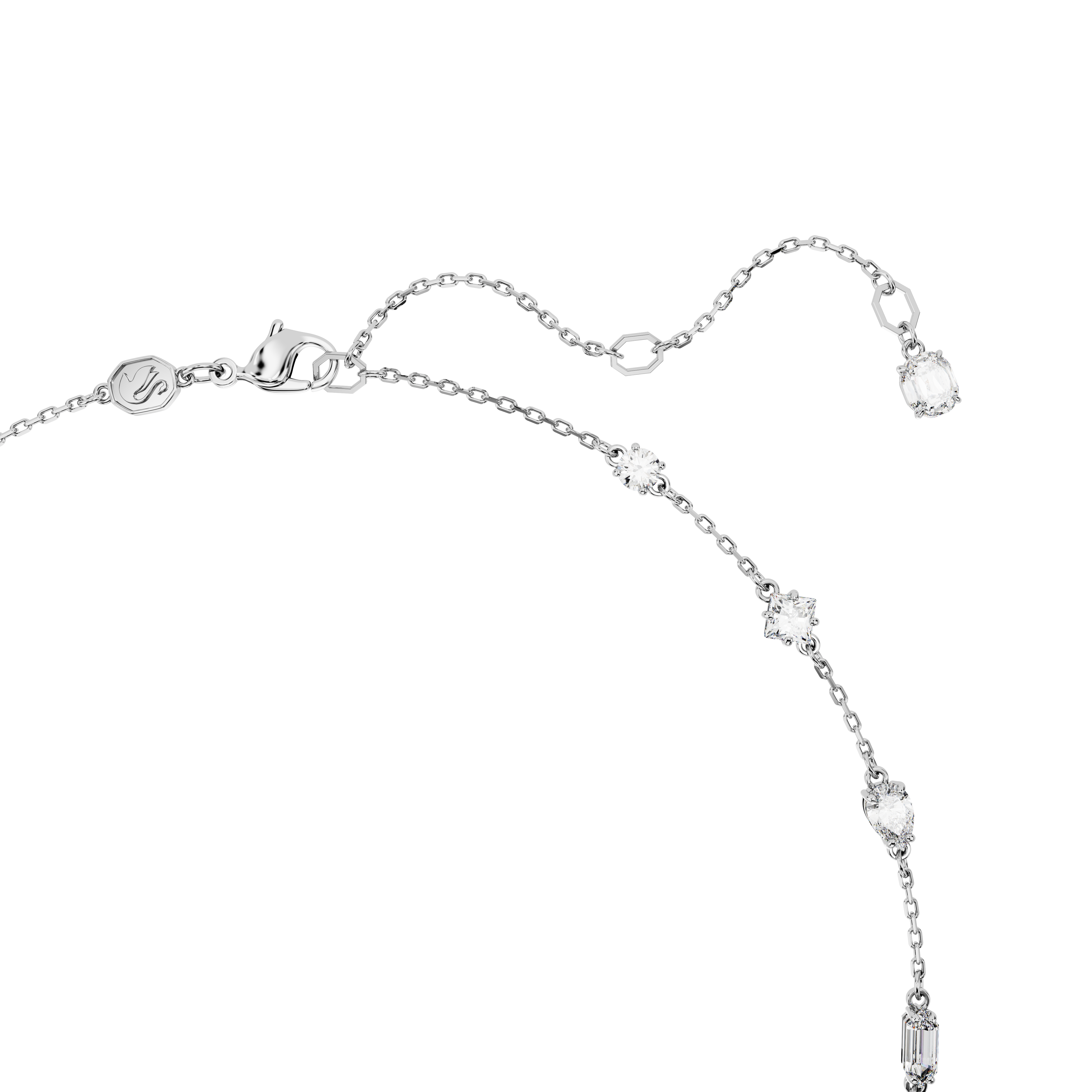 Swarovski Mesmera necklace, Mixed cuts, Scattered design, White, Rhodium plated 5676989