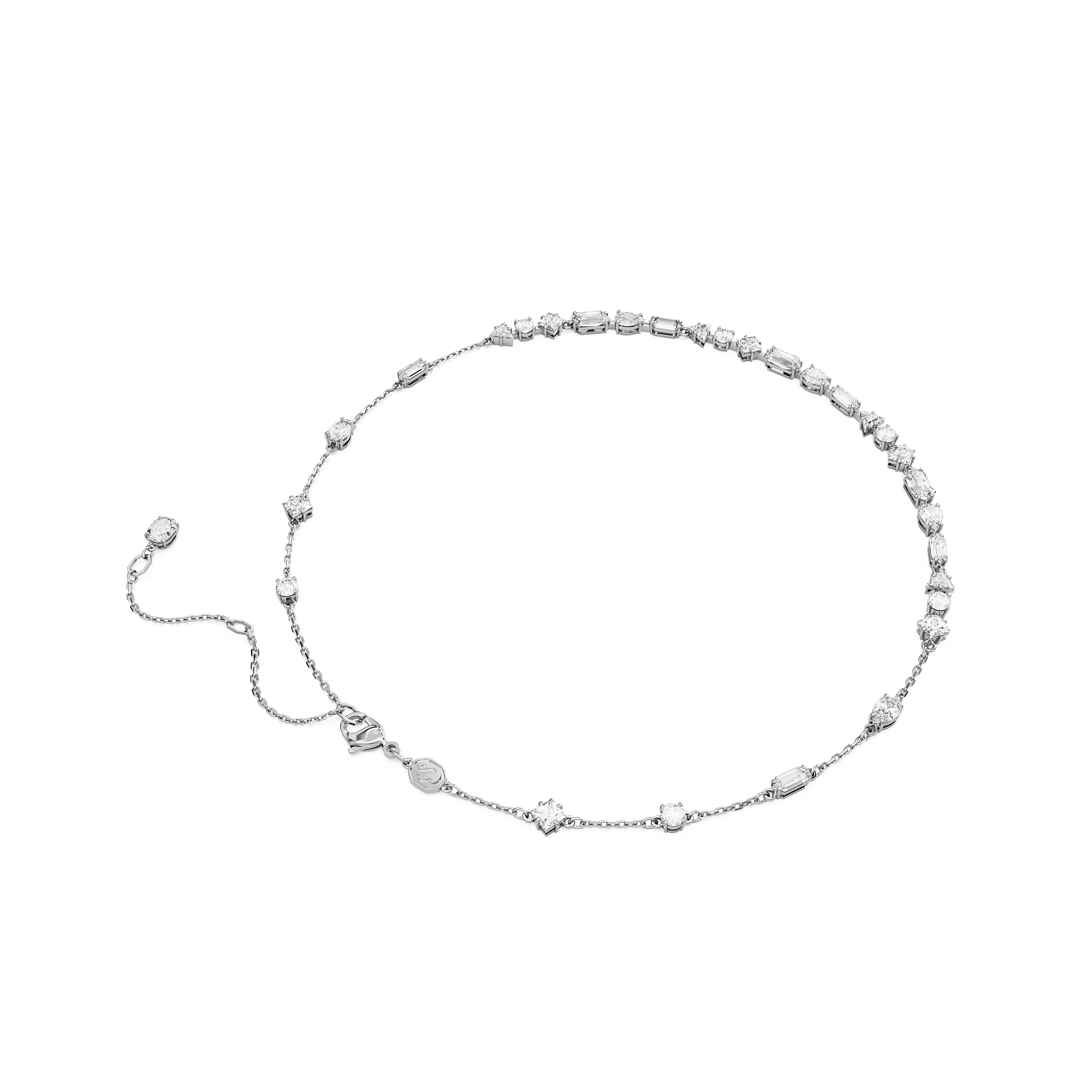 Swarovski Mesmera necklace, Mixed cuts, Scattered design, White, Rhodium plated 5676989
