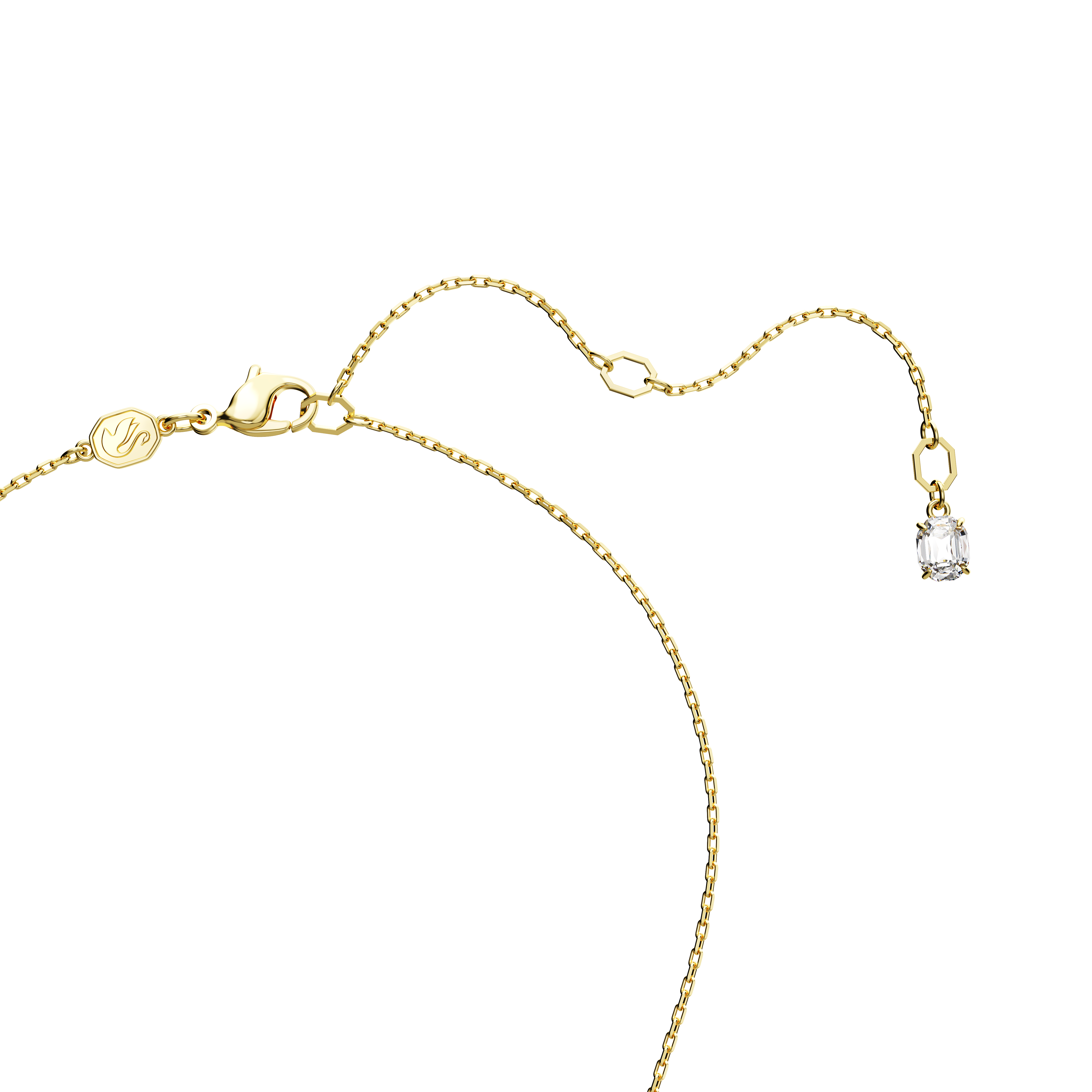 Swarovski Stilla pendant, Rectangular cut, Green, Gold-tone plated 5677141