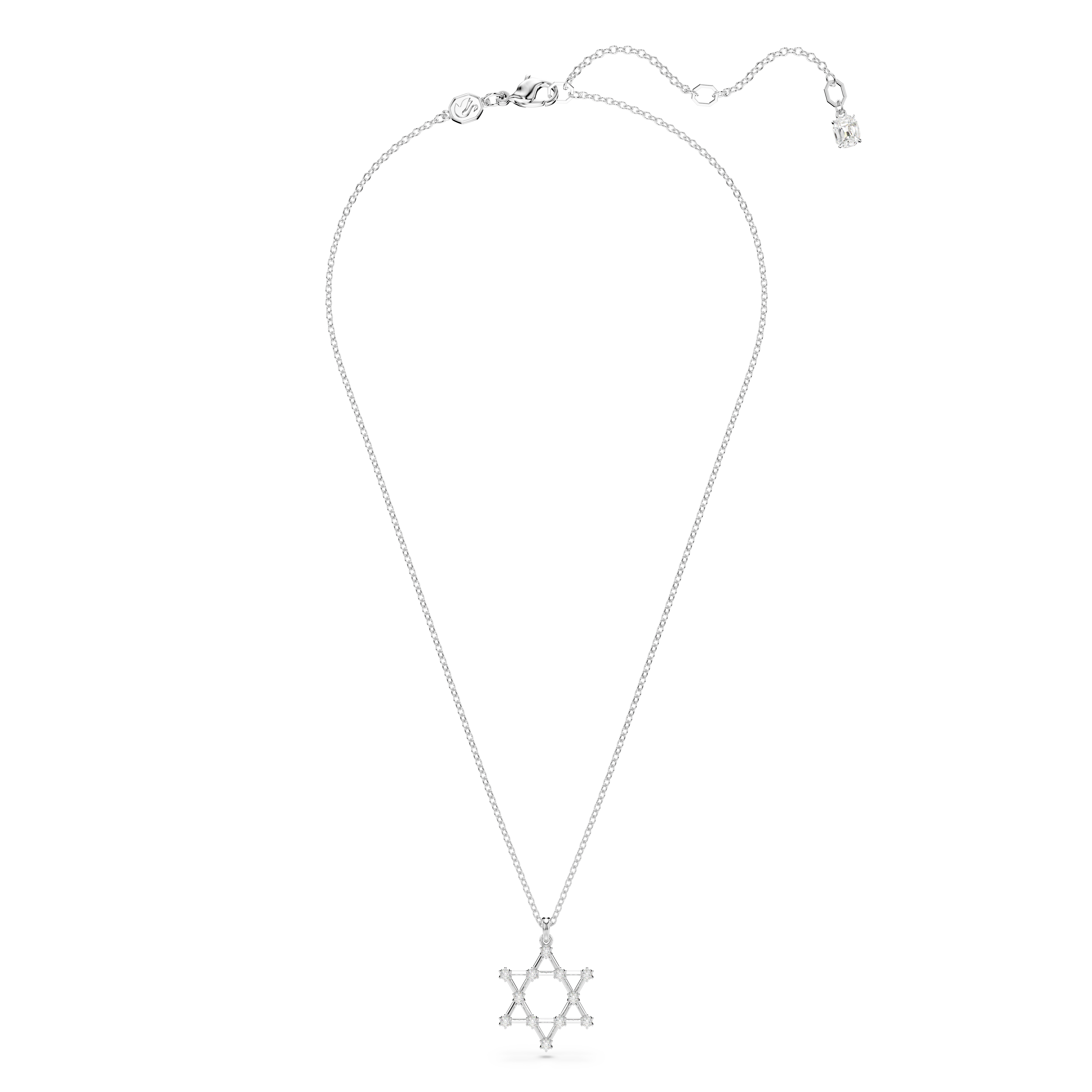 SWAROVSKI INSIGNE PENDANT, ROUND CUT, STAR, WHITE, RHODIUM PLATED 5677156