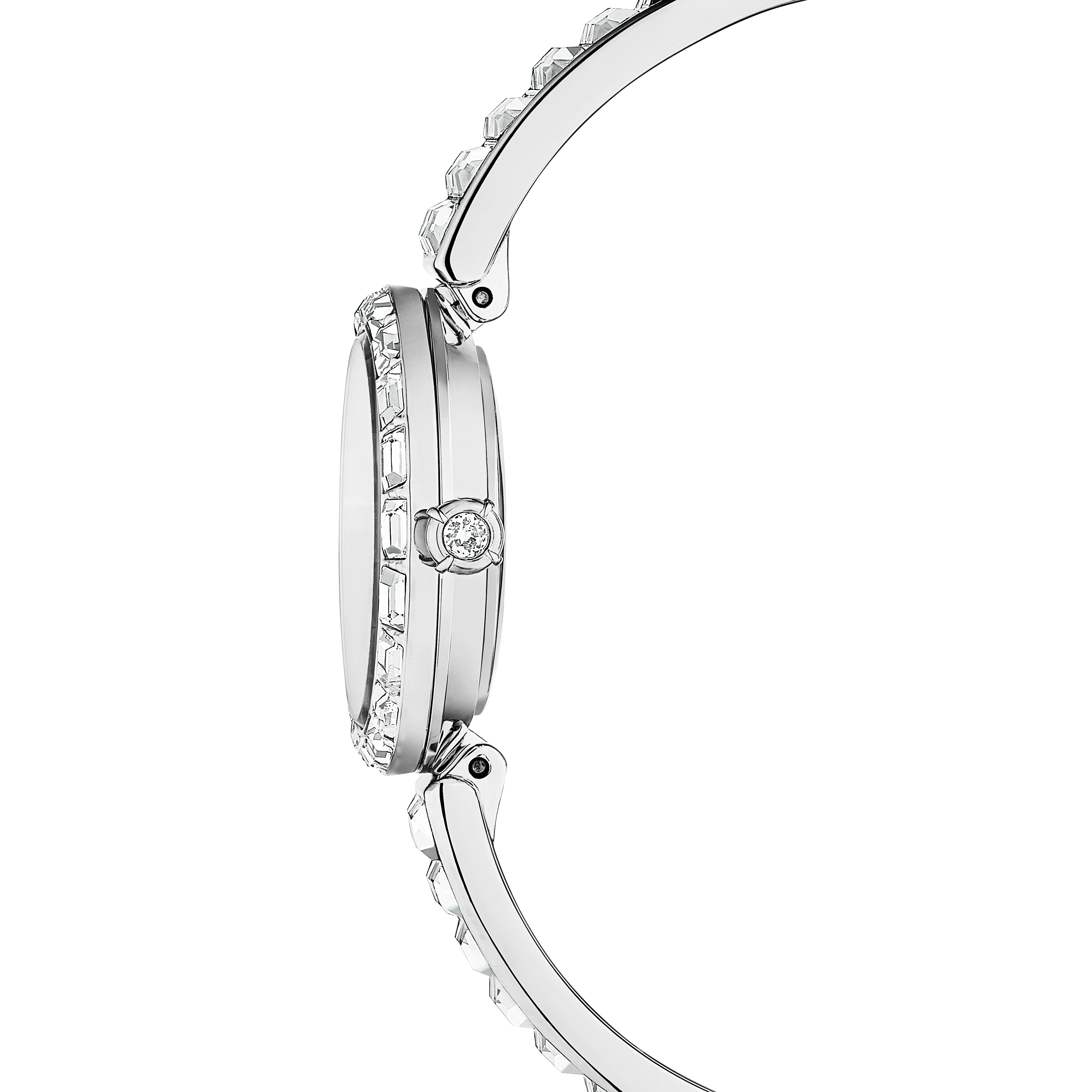 Swarovski Matrix bangle watch, Swiss Made, Crystal bracelet, White, Stainless Steel 5677487