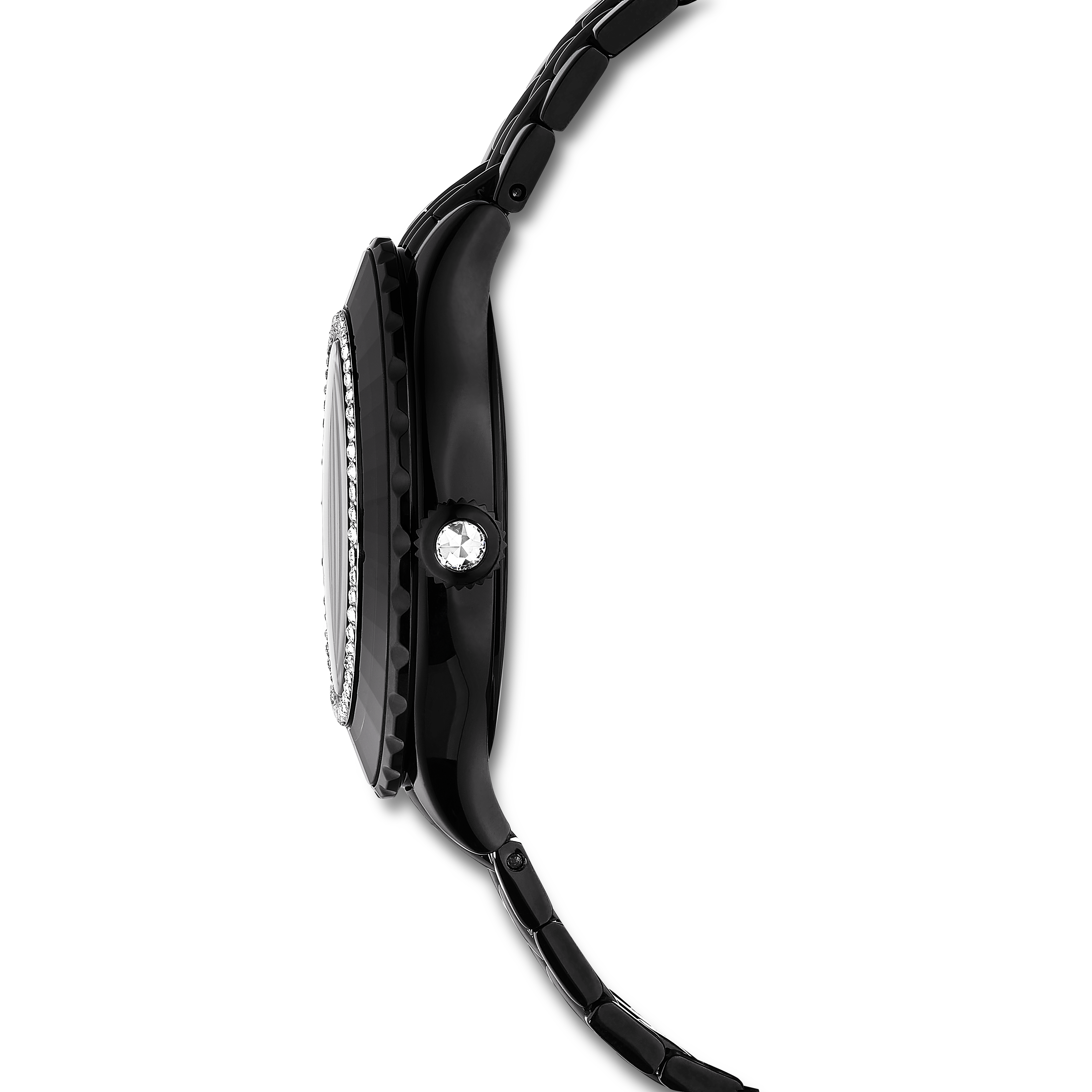 Swarovski Octea moon watch, Swiss Made, Moon, Metal bracelet, Black, Black finish 5677497