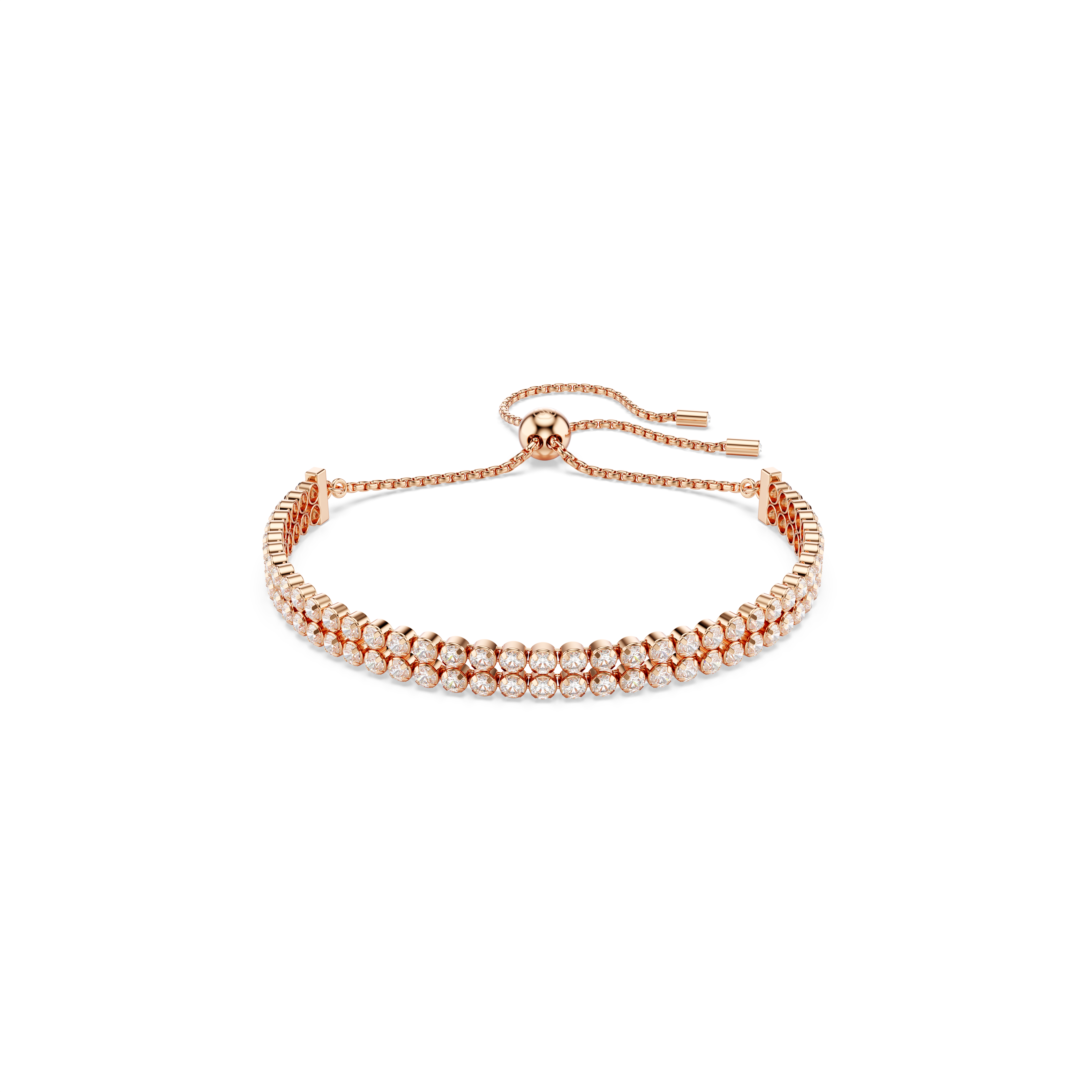 Swarovski Matrix Tennis bracelet, Round cut, White, Rose gold-tone plated 5677823