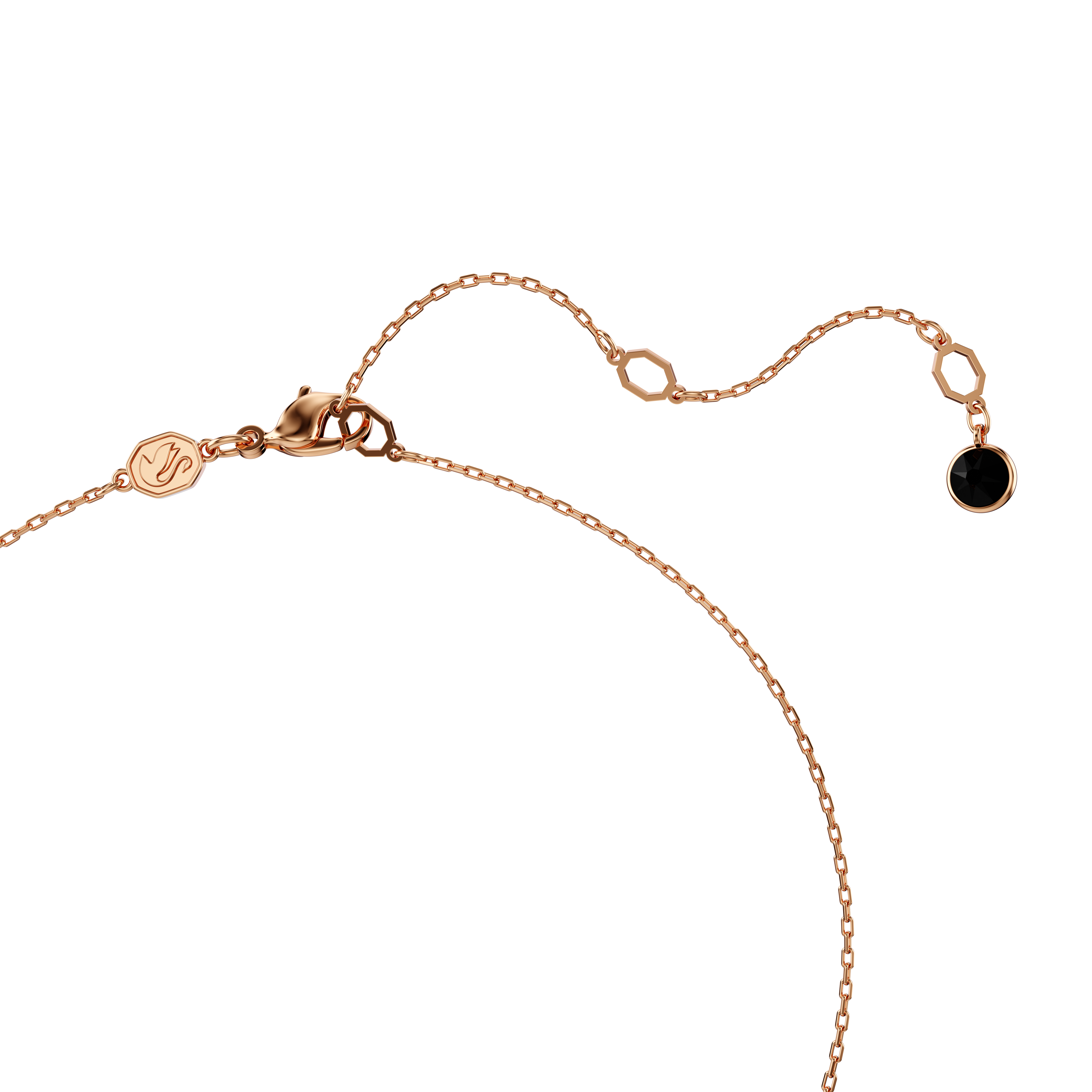 Swarovski Swan pendant, Swan, Black, Rose gold-tone plated 5678045