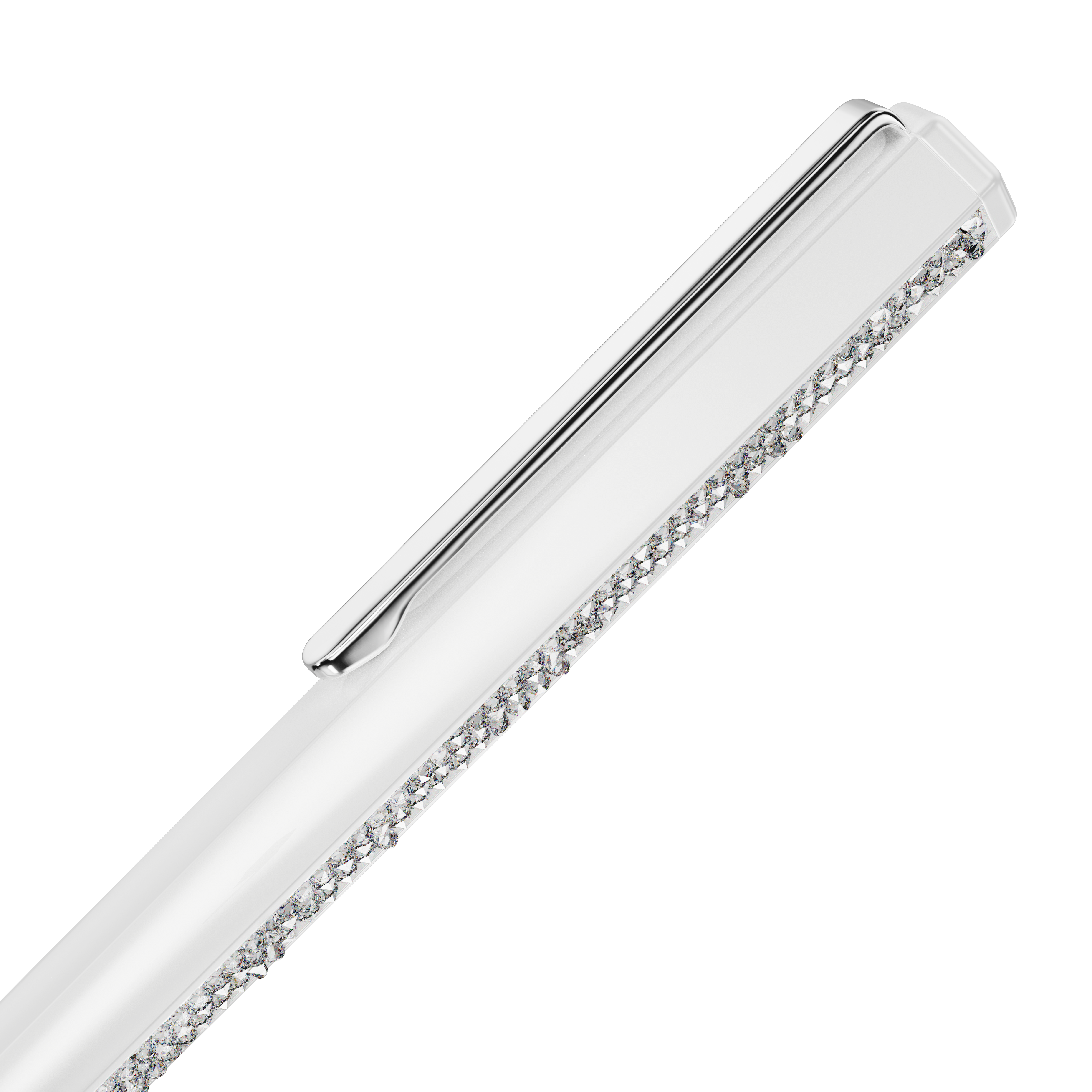 Swarovski Shimmer ballpoint pen, White lacquered, Chrome plated 5678183