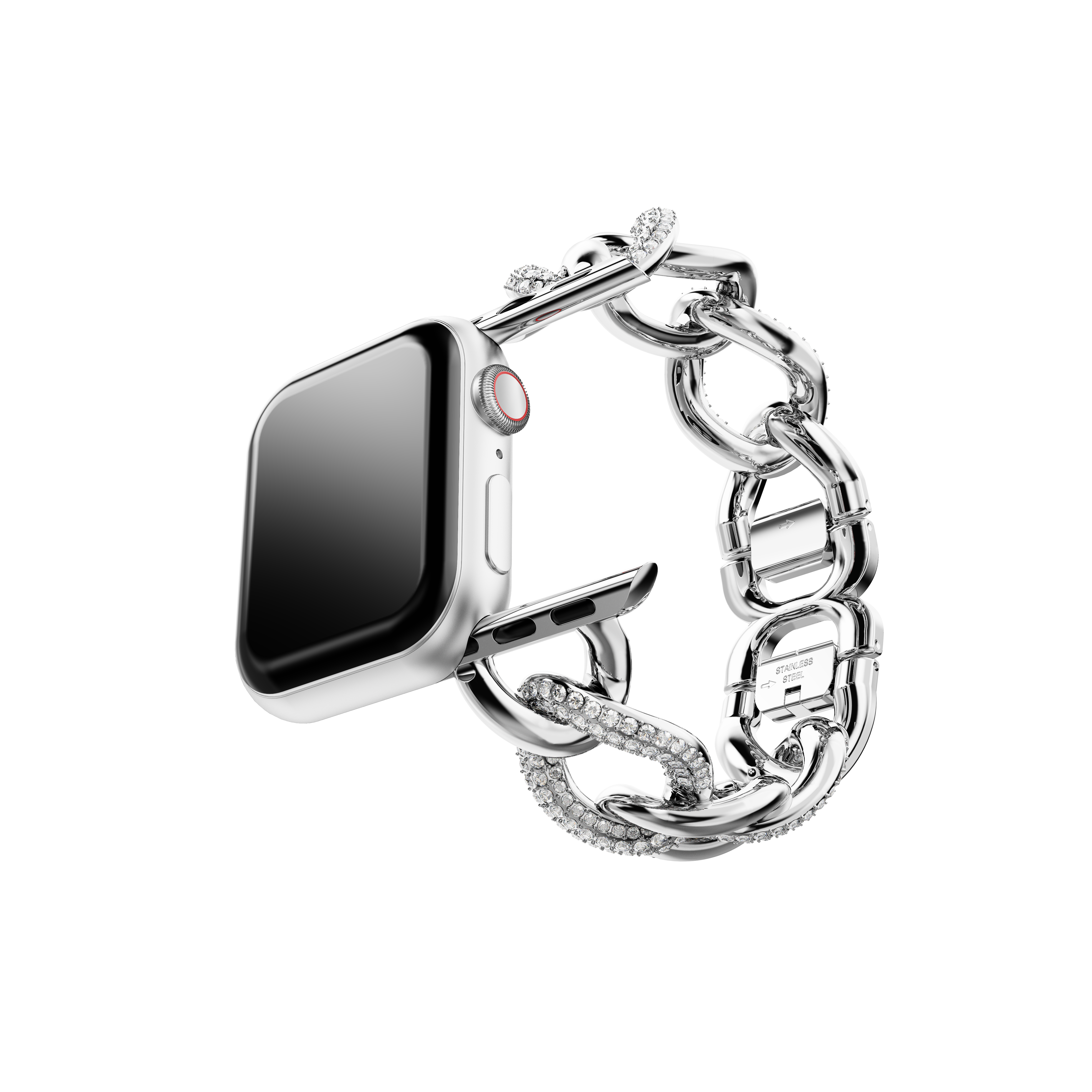Swarovski Chain strap, For Apple Watch® 40mm & 41mm, Silver tone, Stainless steel 5678671