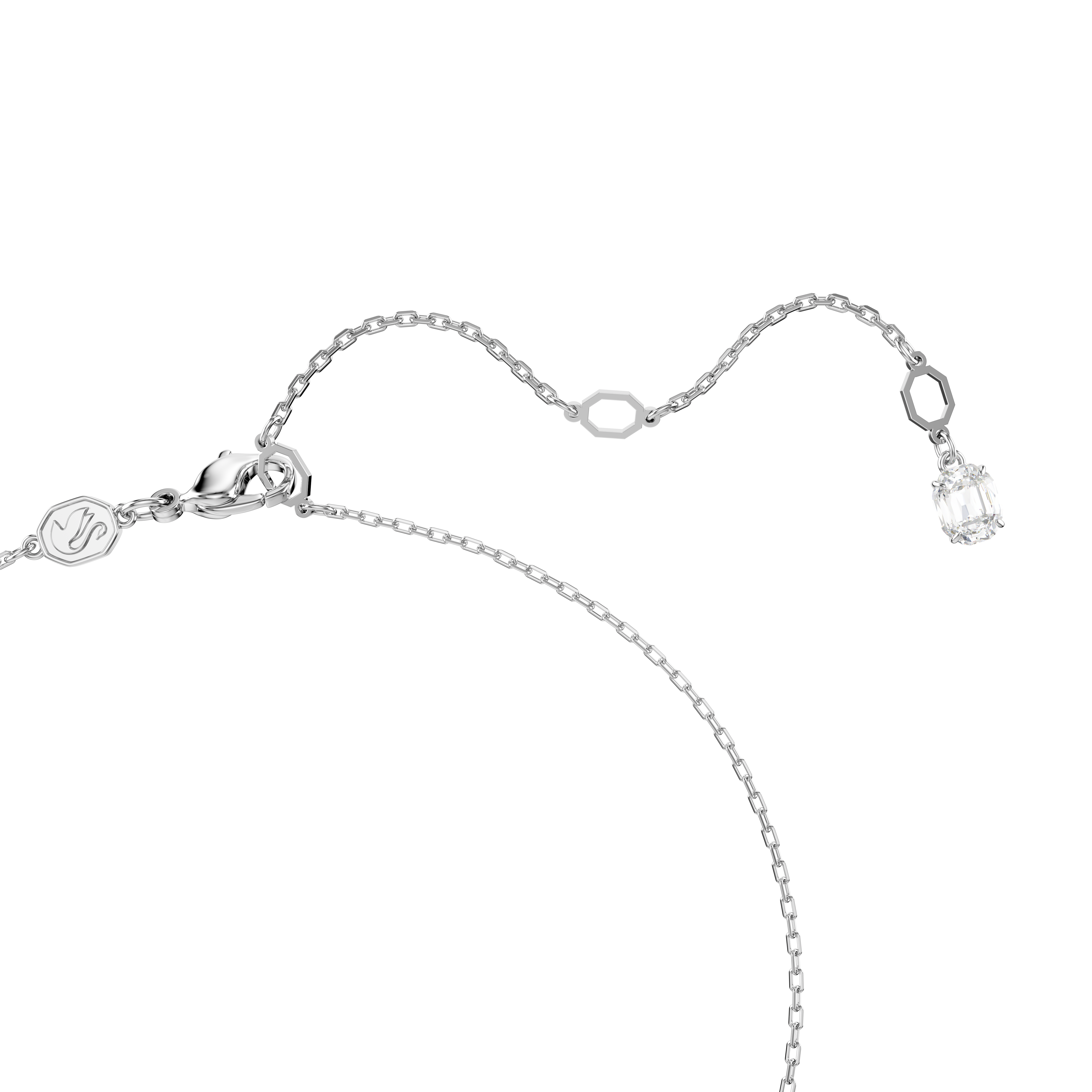 Swarovski Hyperbola pendant, Infinity, White, Rhodium plated 5679434