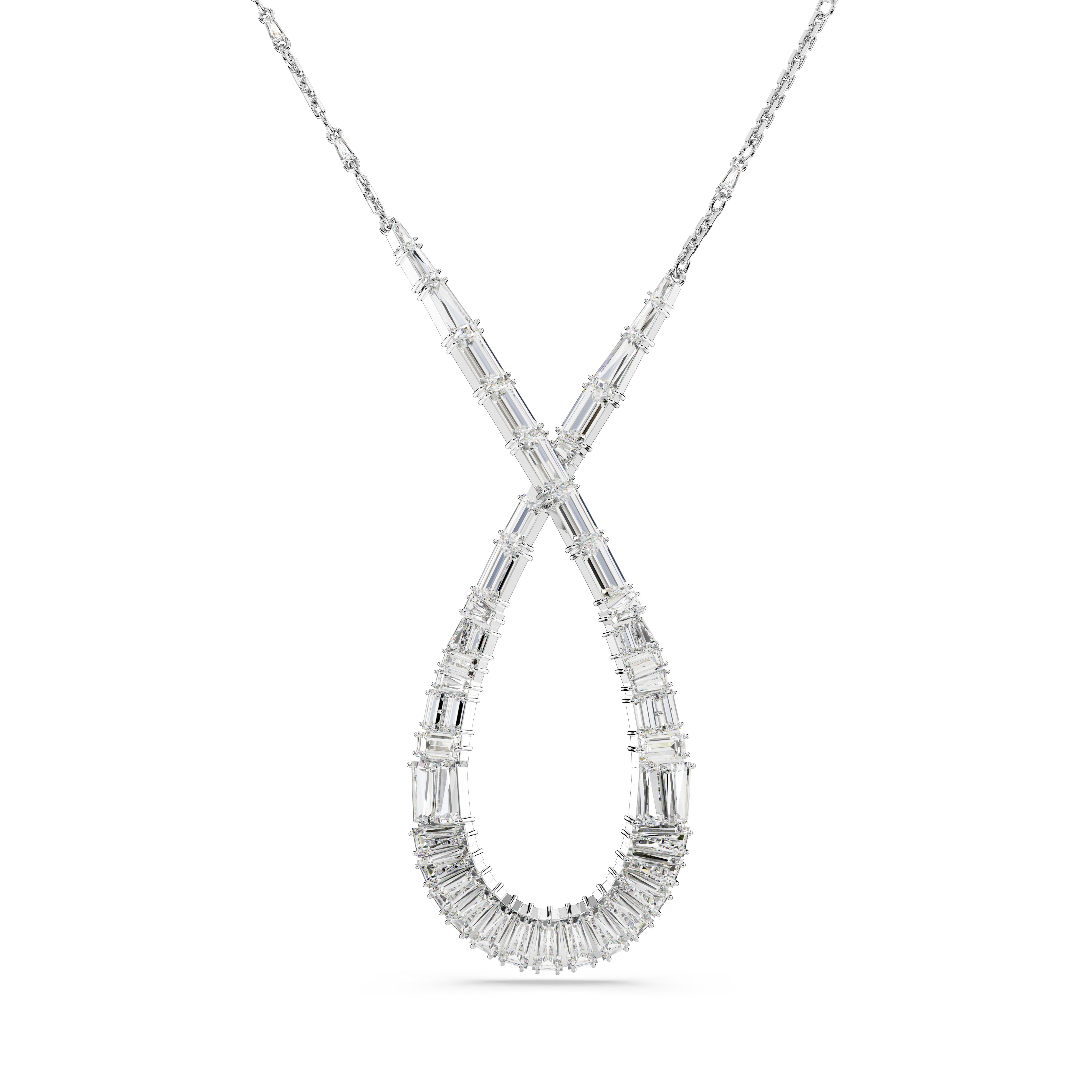 Swarovski Hyperbola pendant, Mixed cuts, Infinity, White, Rhodium plated 5679438