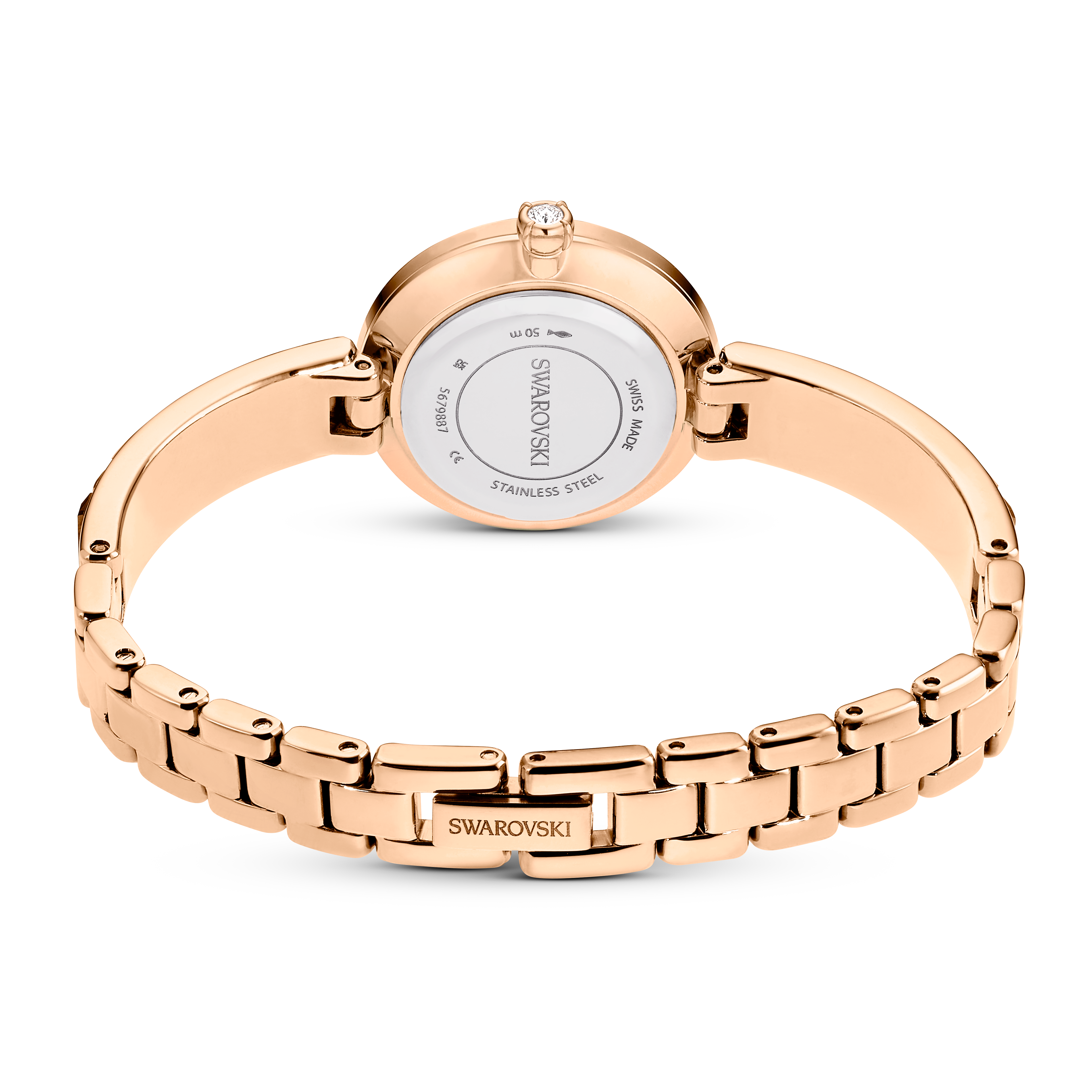 Swarovski Matrix bangle watch, Swiss Made, Crystal bracelet, Gray, Rose gold-tone finish 5679887
