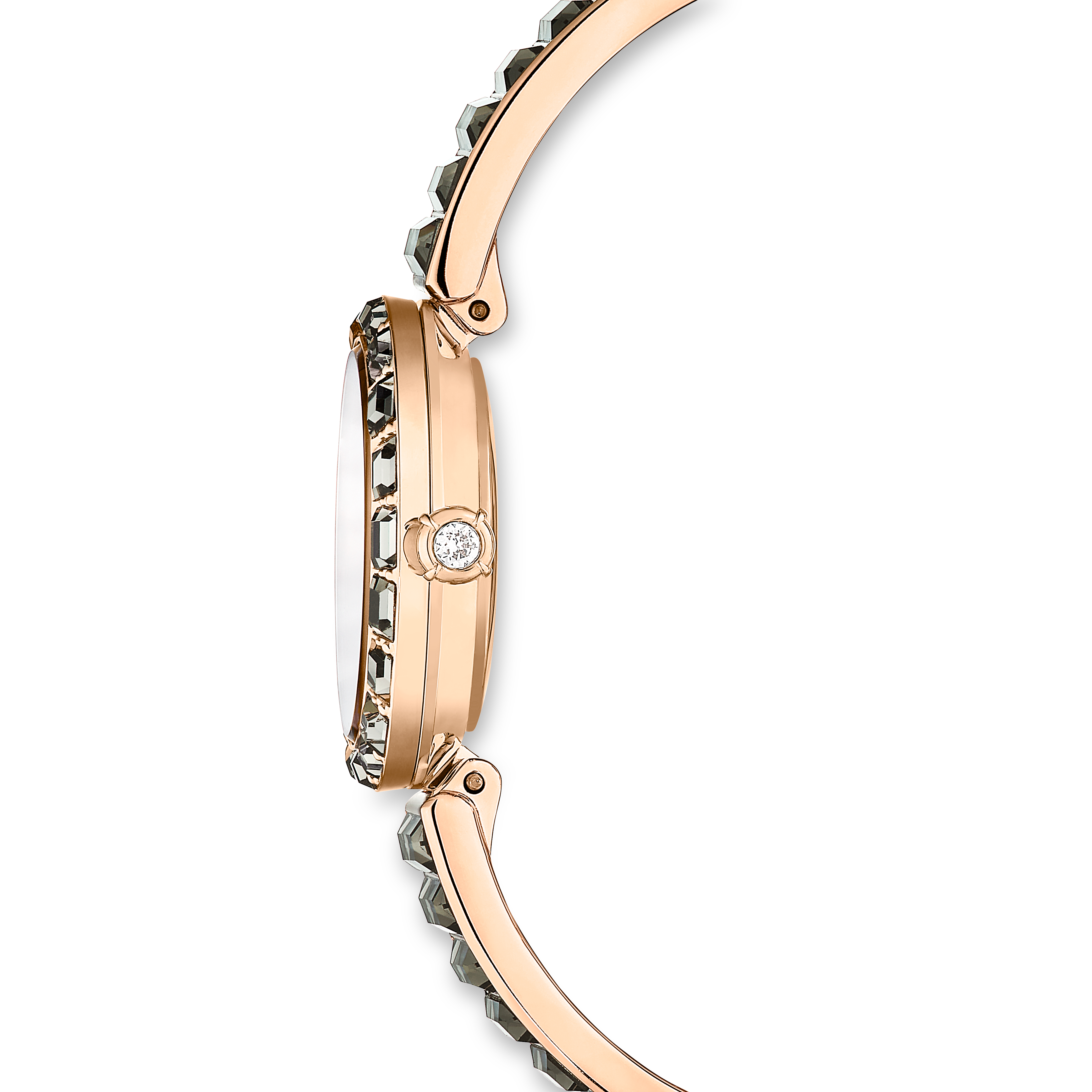 Swarovski Matrix bangle watch, Swiss Made, Crystal bracelet, Gray, Rose gold-tone finish 5679887